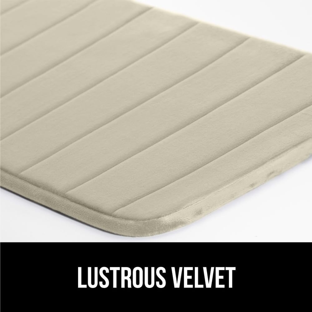 GORILLA GRIP Memory Foam Bath Mat, Soft Absorbent US Designed Bathroom Rug, Gripping Dots Machine Washable Bathmat, Cushioned Floor Mats, Shower Sink Rugs Room Décor Accessories, 42x24 Champagne