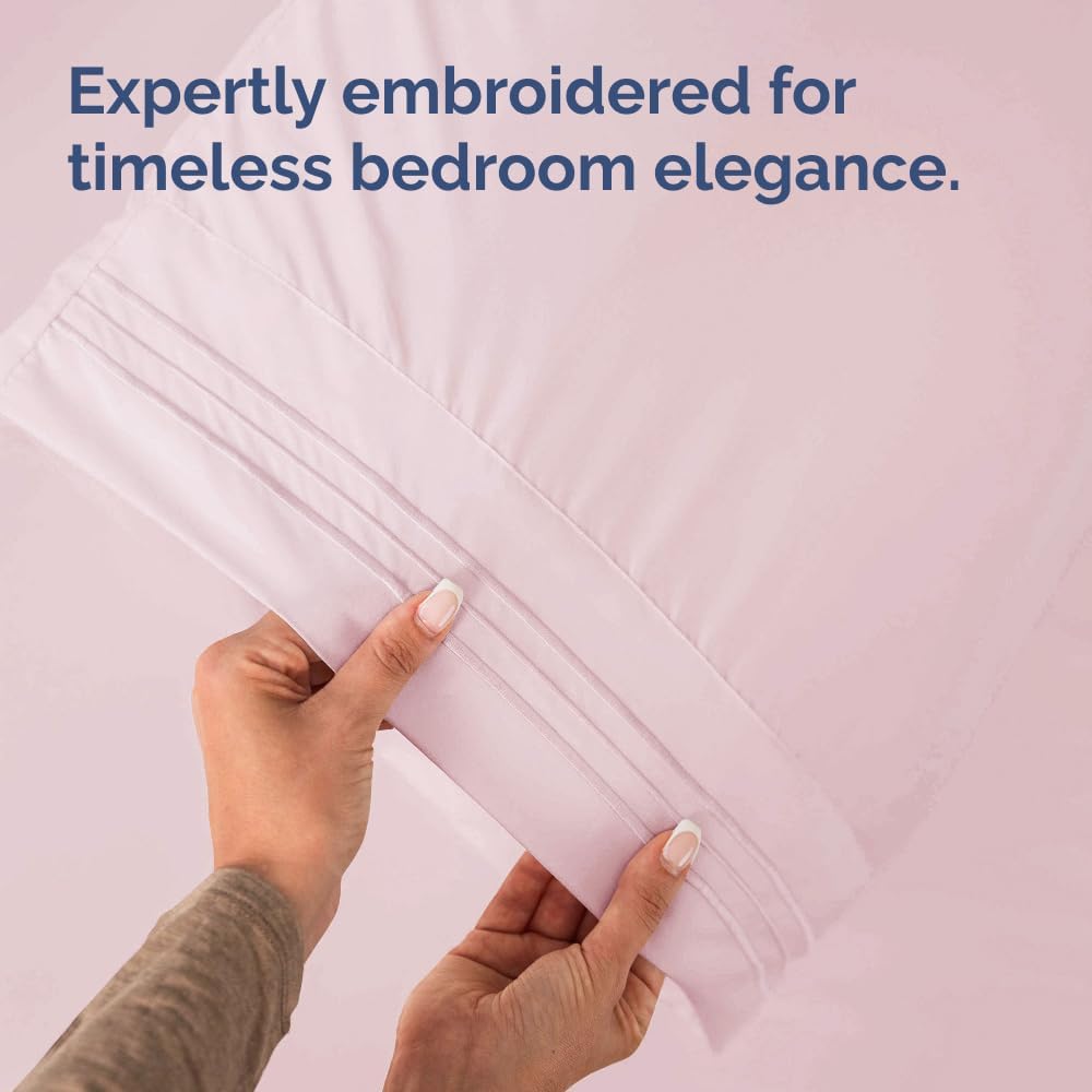 CGK Unlimited King Size Microfiber Pillowcase Set, Lavender Pink, 4 Pieces