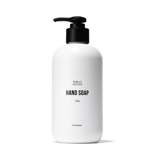 Public Goods Hand Soap | Cleansing Soap for Kitchen & Bathroom | Made with Natural Essential Oils | Paraben & Sulfate Free | Vegan Friendly | Made in Canada | 12 Fl Oz Bottle with Dispenser Pump