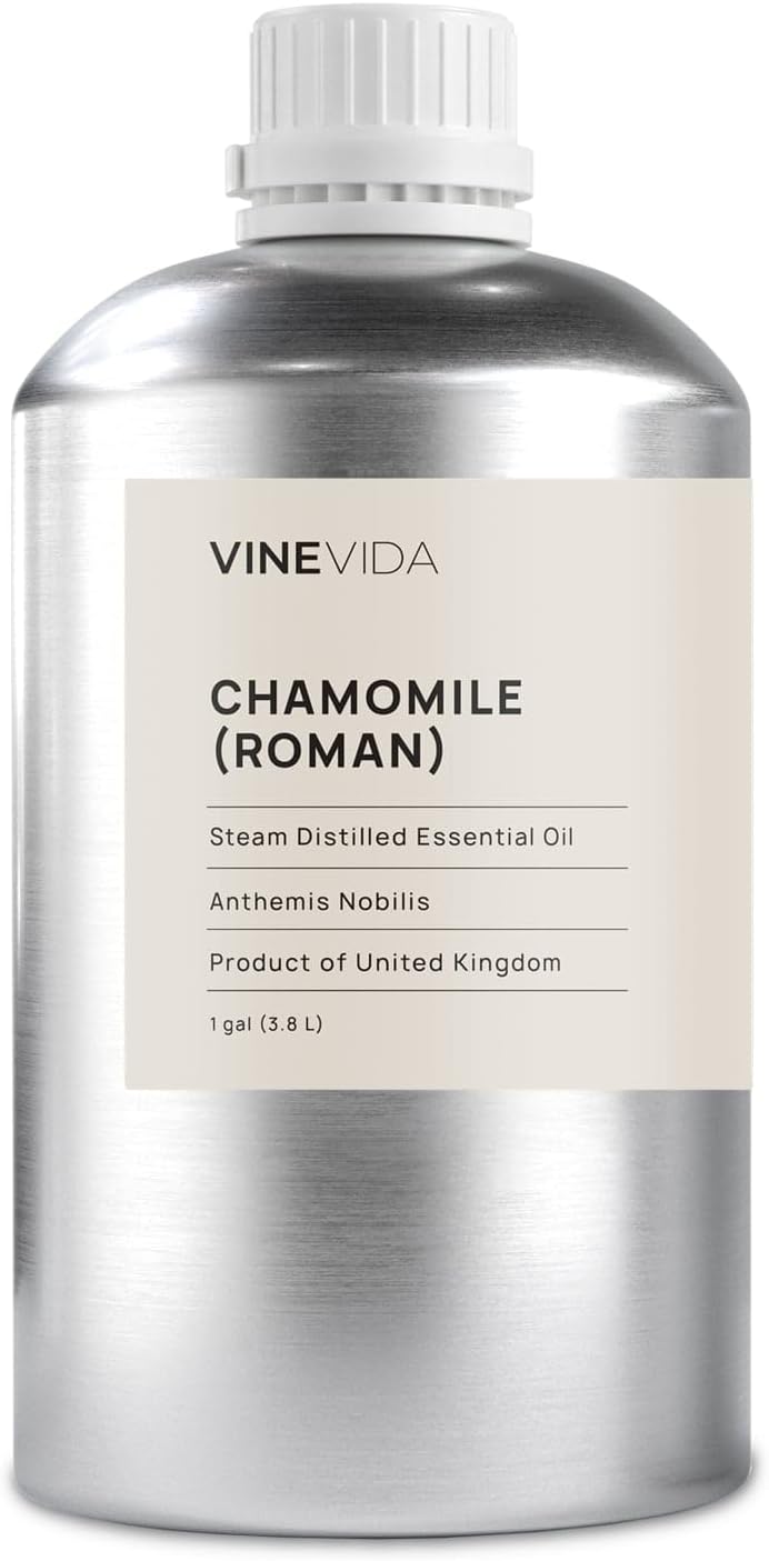 VINEVIDA Chamomile Roman Essential Oil - Gallon Chamomile Oil Undiluted - Bulk Gallon Essential Oil for Soap Making Safe for Skin - DIY Candle Scents for Candlemaking Scents - 8 lbs Chamomile Oil
