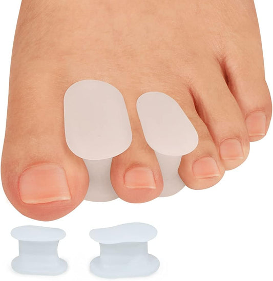 Povihome 16 Pack Toe Spacers Separators(1/2''+3/10''Thick), Bunion Corrector Gel Orthotics for Bunion, Overlapping Toes -(4 Pack of Large Size+12 Pack of Small)