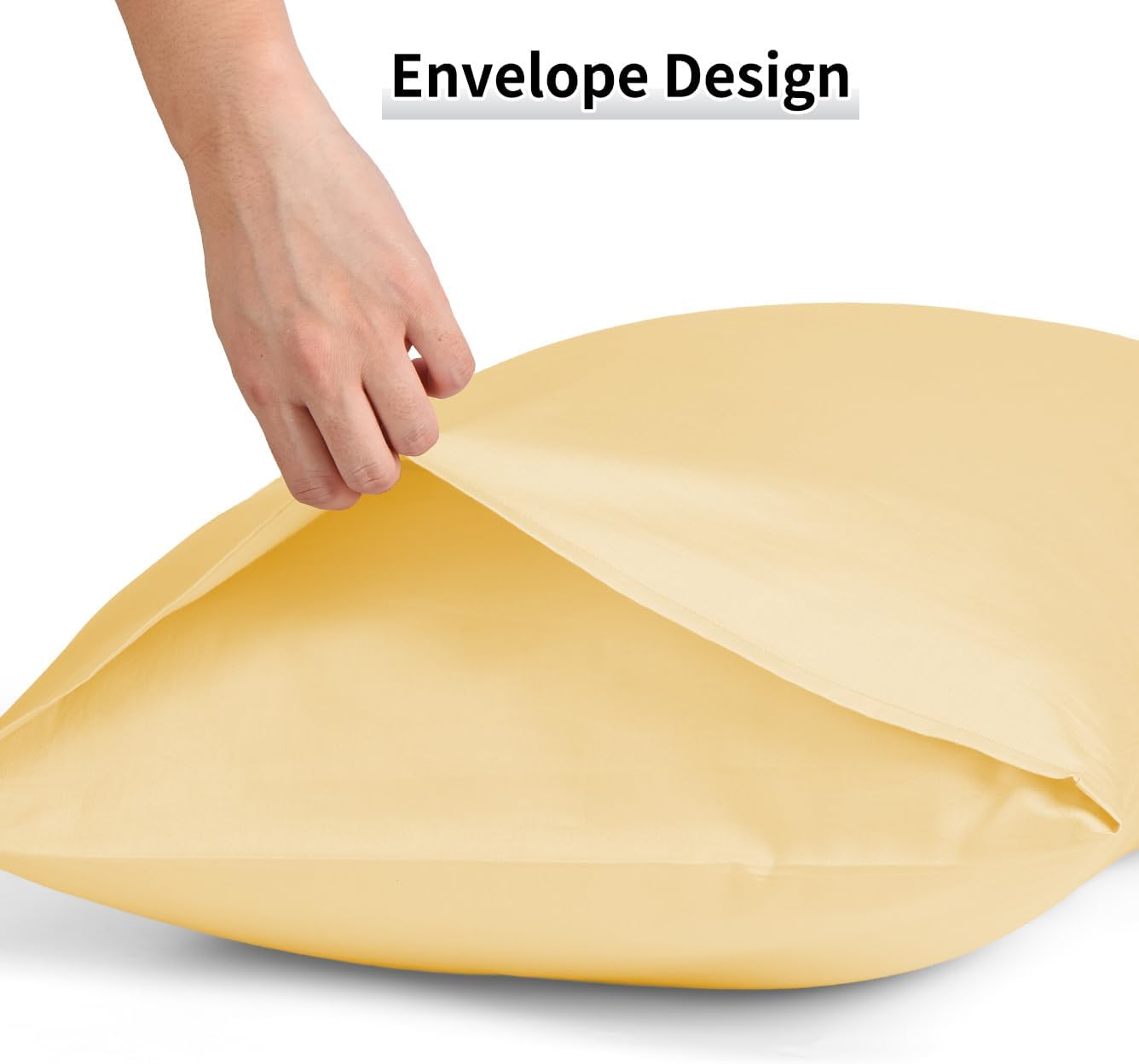 Warmstar Cotton Pillow Cases Queen Size Set of 2, 600 Thread Count Pillowcases 20x30 Inches, Soft Long Staple Cotton Pillowcases Breathable with Envelope Closure,Mustard Yellow