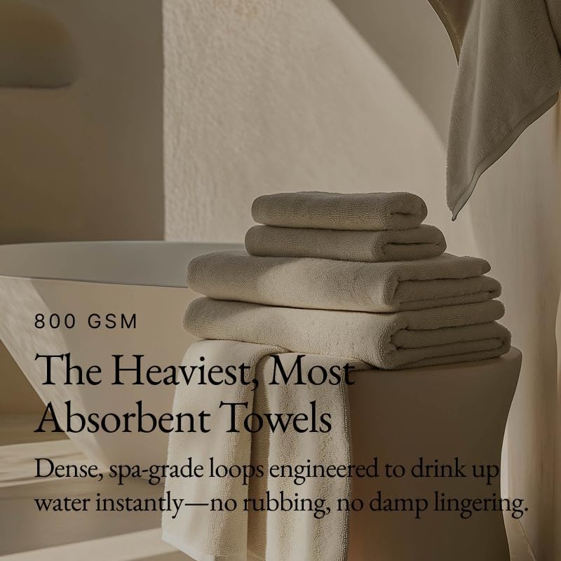 Italic Ultraplush 100% Australian Cotton Bath Sheets - Set of 2 Luxury Extra Large Heavy Duty Bath Sheets, 800GSM Plush and Absorbent Sheets for Hotels, Bath, Gym & Spa (Sand)