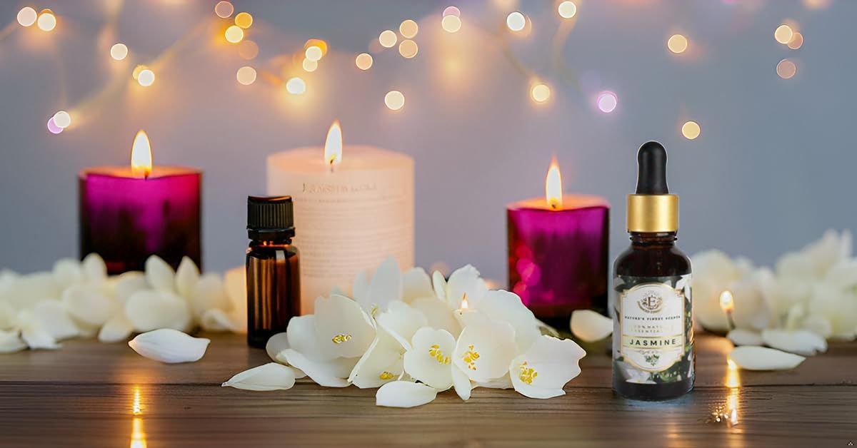 Luxurious Jasmine Essential Oil by Enhanced Essentials| Slow Distilled & Exotic| for Home,Diffusers,Skin & Hair Care,Aromatherapy,Bath,Perfume,Soap & Candle Making|with Glass Dropper| 1 fl oz (30 ml)