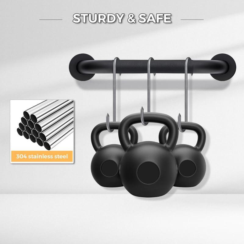 Grab Bars for Shower, 2 Pack 18-Inch Anti Slip Shower Handles for Elderly, Safety Shower Grab Bar, Stainless Steel Handicap Grab Bars for Bathroom (Black 1" Diameter)