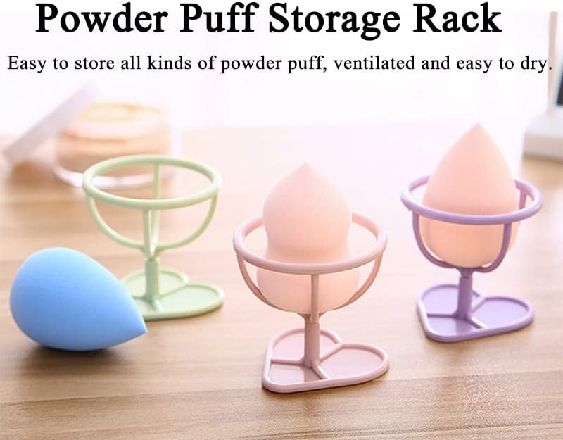 AKOAK Makeup Sponge Puff Display Stand Beauty Egg Storage Rack Drying Rack Egg Holder, Heart Shape, Pack of 4