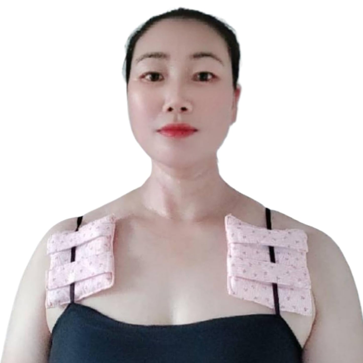 2 Pcs Bra Strap Pad Protector for Chest, Port Pillows Chemo Patients, Pacemaker Pillow Post-Surgery, Bra Strap, Recovery Cushion Heart Support ， Comfort,Soft & Adjustable Covers Non Slip（cherry）