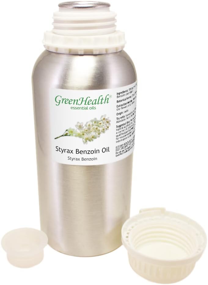 16 fl oz - Styrax Benzoin Oil (100% Pure & Uncut), Aluminum Bottle - GreenHealth