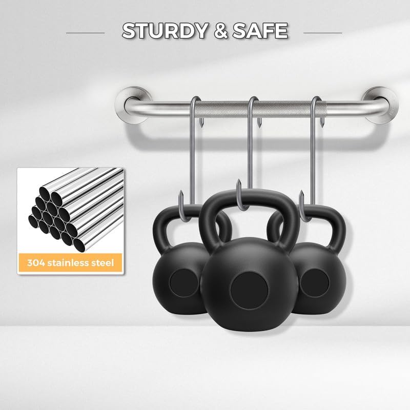 Grab Bars for Shower, 1 Pack 20-Inch Anti Slip Shower Handles for Elderly, Safety Shower Grab Bar, Stainless Steel Handicap Grab Bars for Bathroom,Toilet (Brushed Nickel, 1" Diameter)