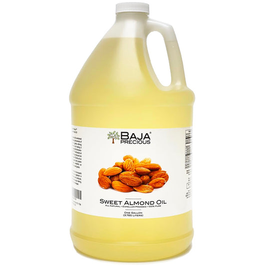 Sweet Almond Oil, 100% Pure, 1 Gallon Jug - Food Grade Perfect for Cooking, Cosmetics, Massages, Soapmaking & More