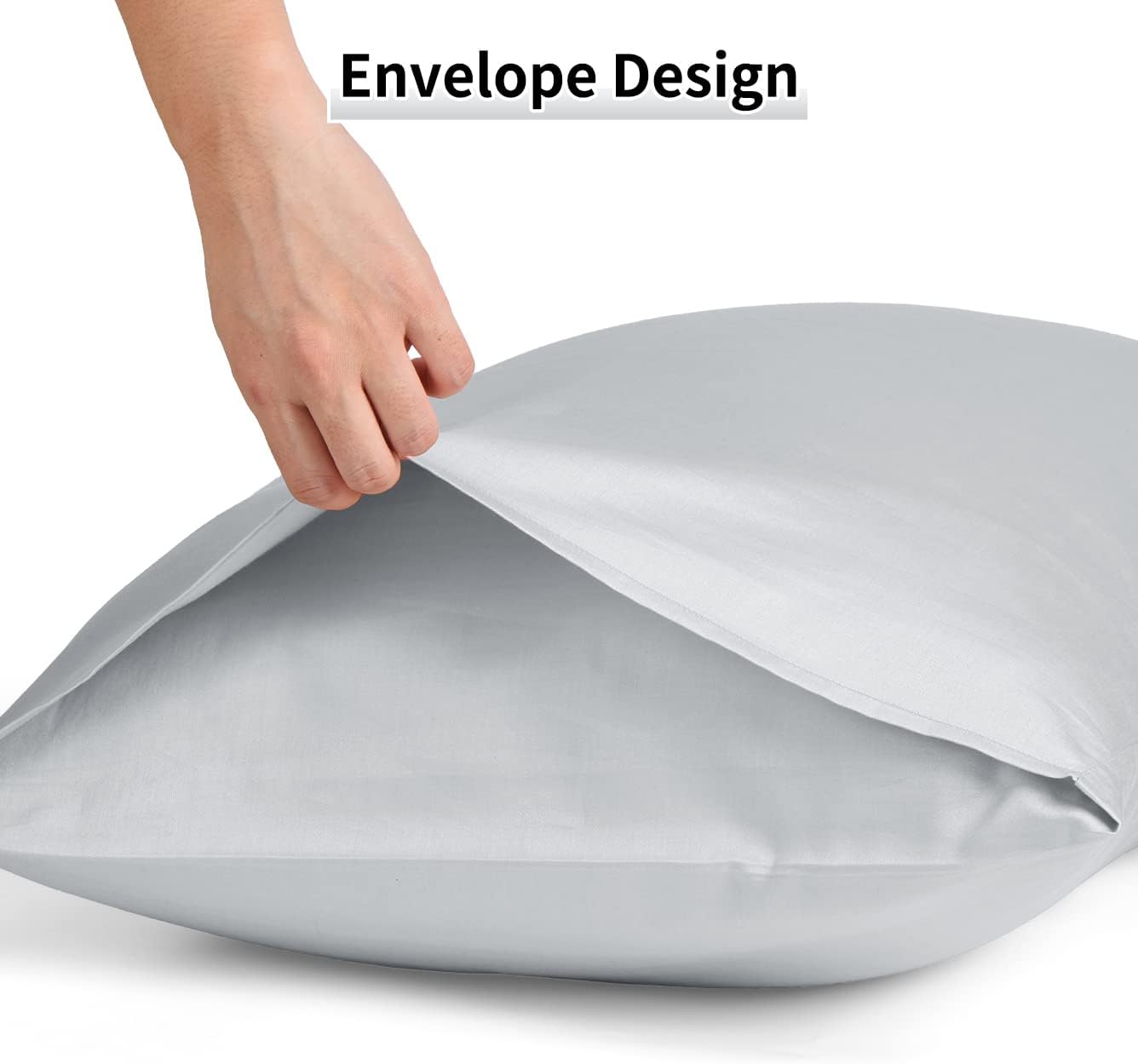 Warmstar Cotton Body Pillow Cover 1 Pack, 600 Thread Count Body Pillow case 20"x54", Long Body Pillow Case Cover Soft Breathable with Envelope Closure,Grey