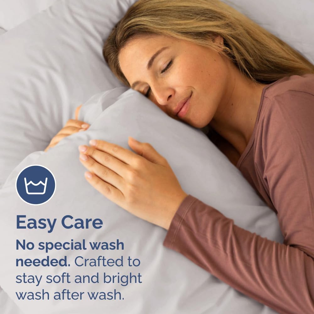 King Pillow Cases Set of 4 - Ultra Soft Hotel Quality Pillowcase Covers - Comfy, Cozy & Wrinkle Free - Shrinkage, Stain & Fade Resistant - Machine Washable Pillow Protectors - 4 Piece Set - Light Grey