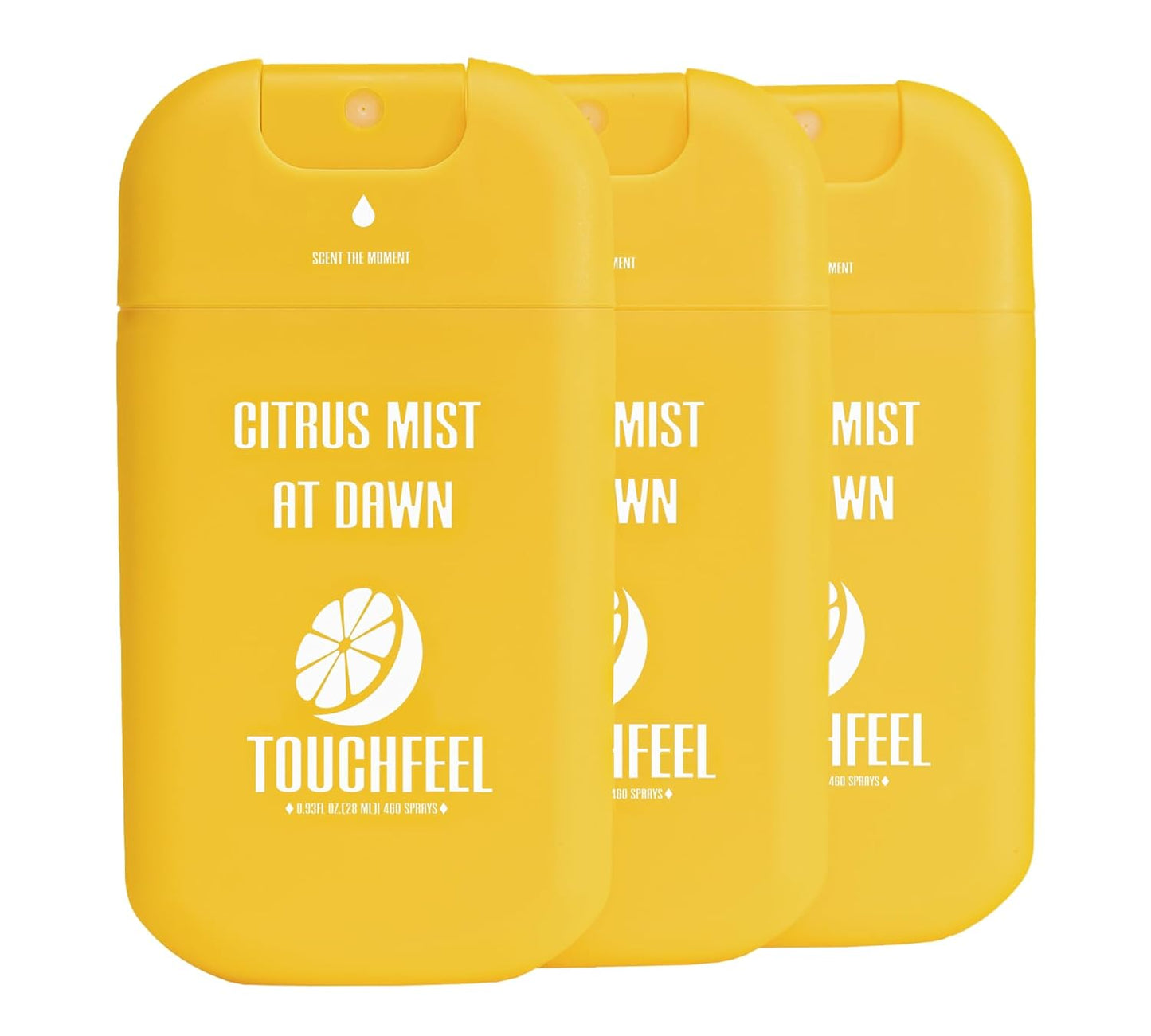 Spray Hand Sanitizer Travel Size Scented 3-Pack - Refillable Hydrating Hand Sanitizers Portable Design Travel Essentials (Citrus mist at dawn) 0.93Fl Oz Each