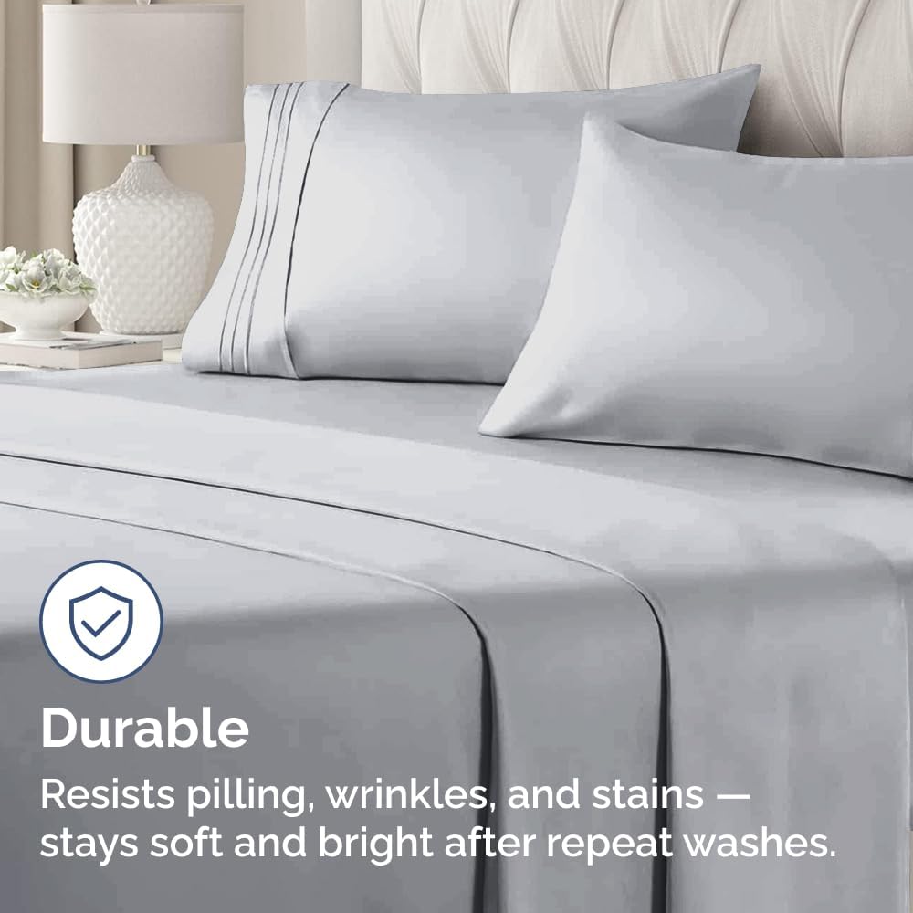 King Pillow Cases Set of 4 - Ultra Soft Hotel Quality Pillowcase Covers - Comfy, Cozy & Wrinkle Free - Shrinkage, Stain & Fade Resistant - Machine Washable Pillow Protectors - 4 Piece Set - Steel Blue