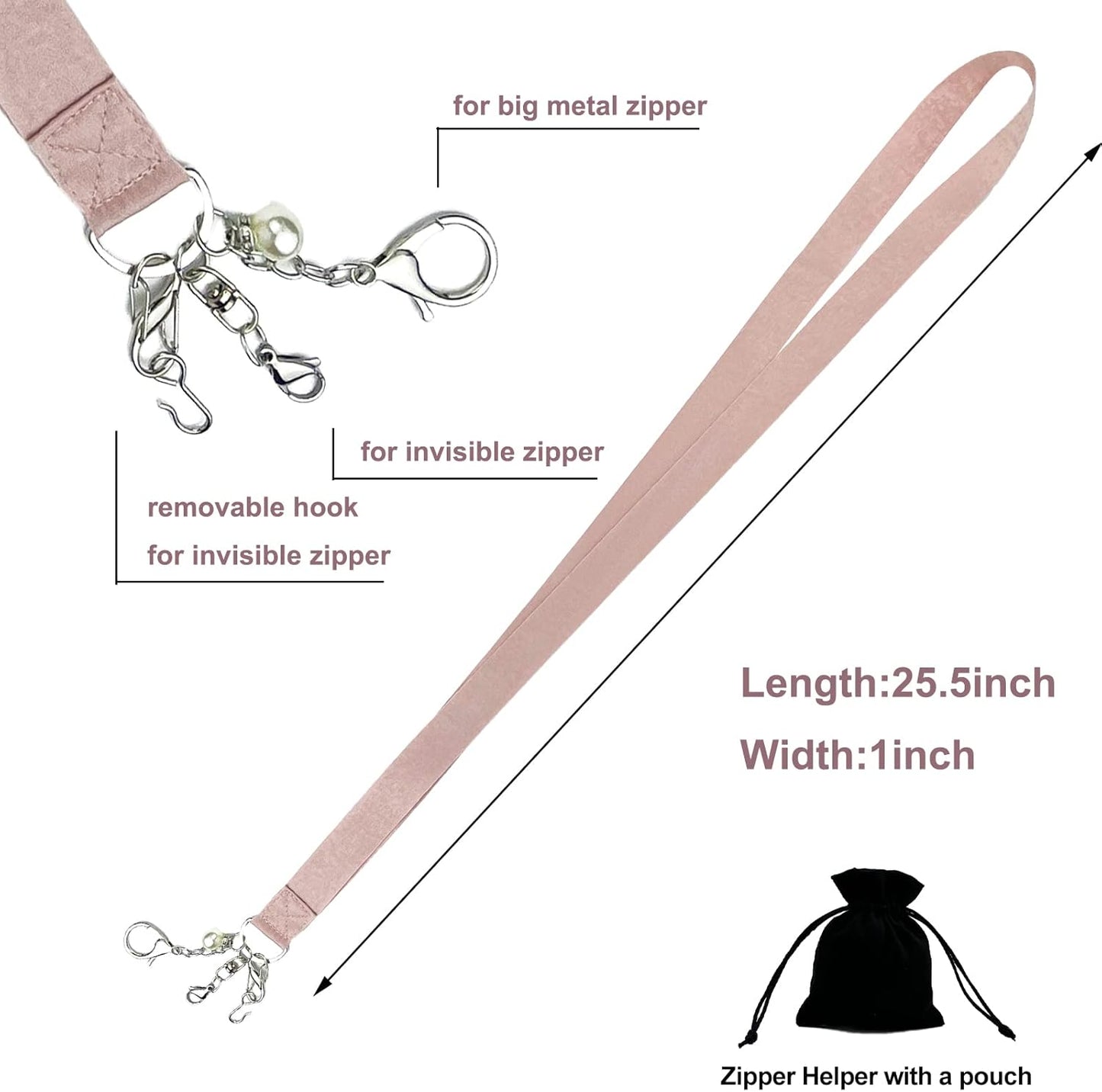 Zipper Helper Pull for Dresses - with 3 Different Types Hook - Dress Zipper Pull Helper - Zipper Puller Herlper for Boots - Zipper Helper Pull for Dresses with Invisible Zippers - FYOURH