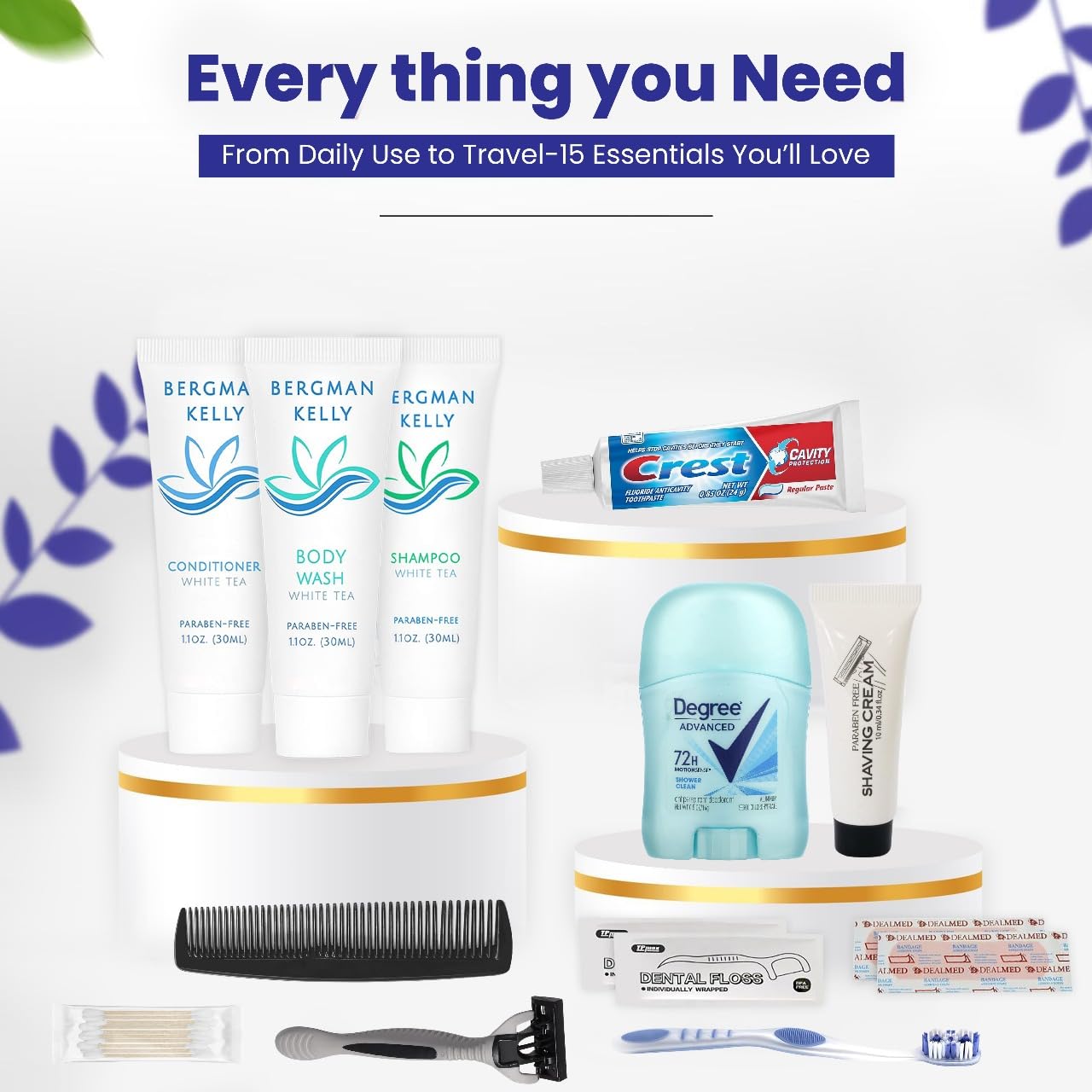 Trektote Travel Toiletry Kit For Men – 12 Piece Set Of Travel Size Toiletries, TSA Compliant, Travel Essentials, Includes Shampoo And Conditioner, Body Wash, Toiletry Bag & More