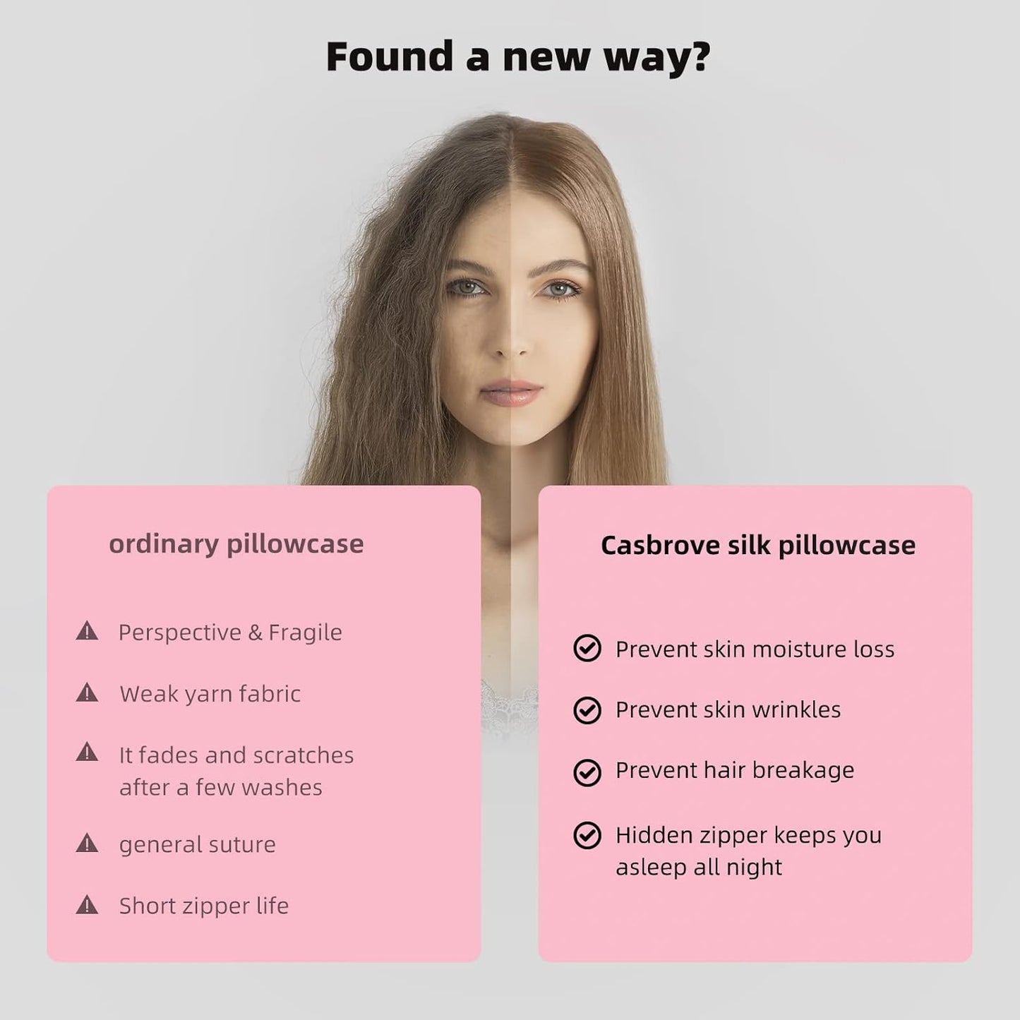 Silk Pillowcase for Hair and Skin Mulberry Silk Pillowcase Soft Breathable Smooth Both Sided Natural Silk Pillowcase with Zipper Beauty Sleep Silk Pillow Case 1 Pack for Gift(Standard,Red)