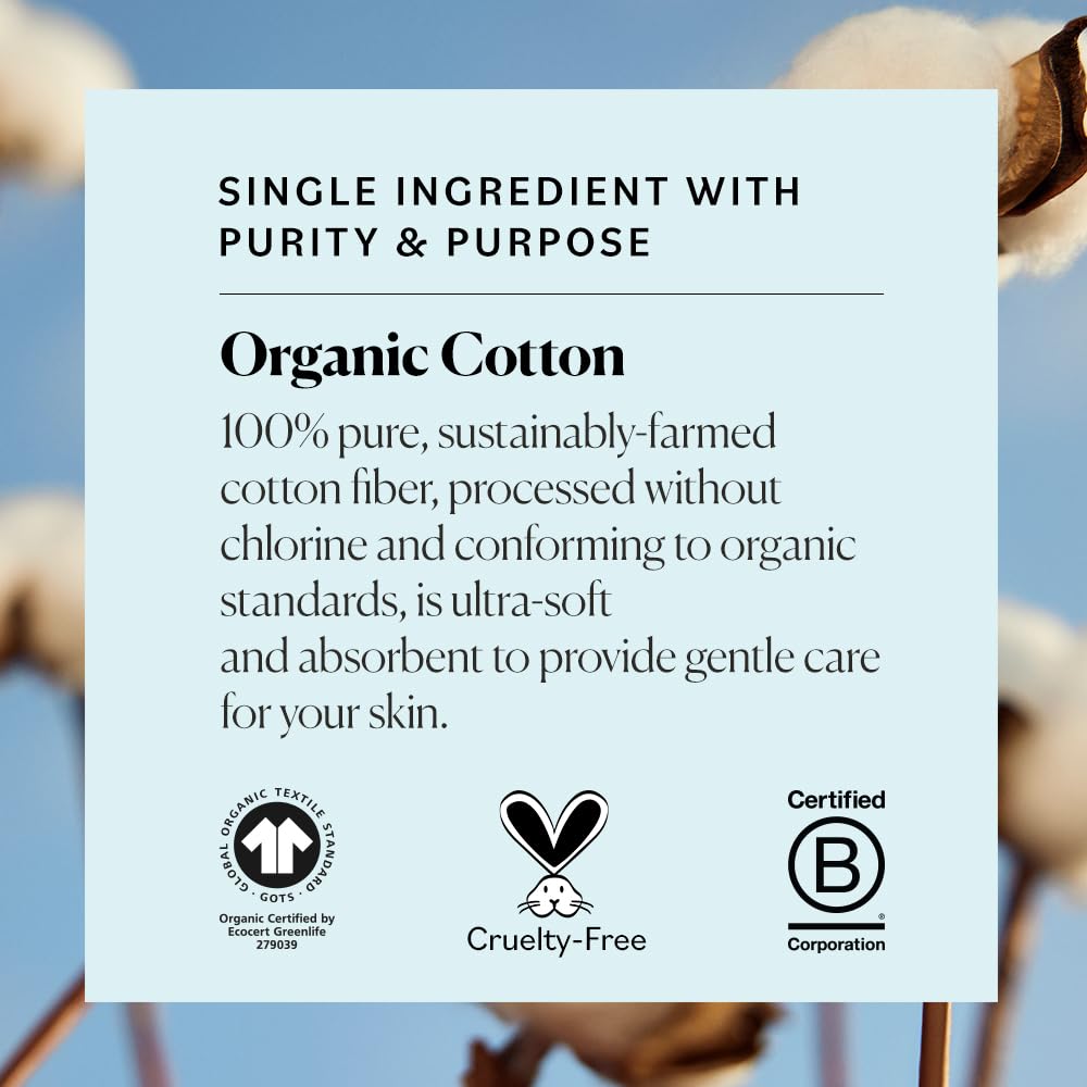 Sky Organics - Organic Baby Cotton Swabs, 180 ct. - Ultra Soft Baby Safe Tips - Strong & Durable - Hypoallergenic - Chlorine Free - Natural, Vegan & Cruelty Free - Skin Care & Baby Care