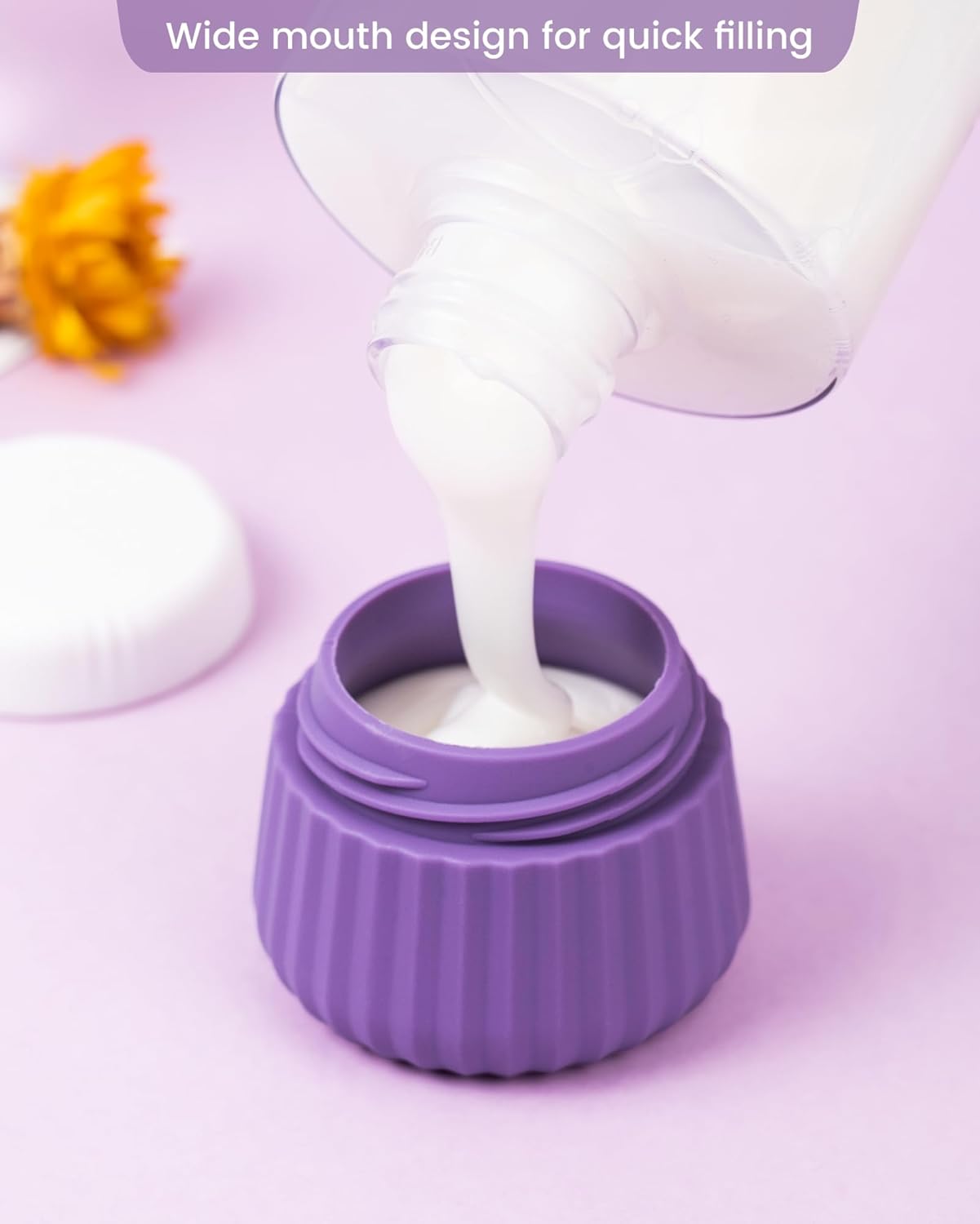 Travel Containers for Toiletries 4 Pack, TSA Approved Travel Size Toiletries, Travel Size Containers, With Clear Bag Leak Proof Silicone Jars, Travel Essentials Creams Jars Carrying Small Items