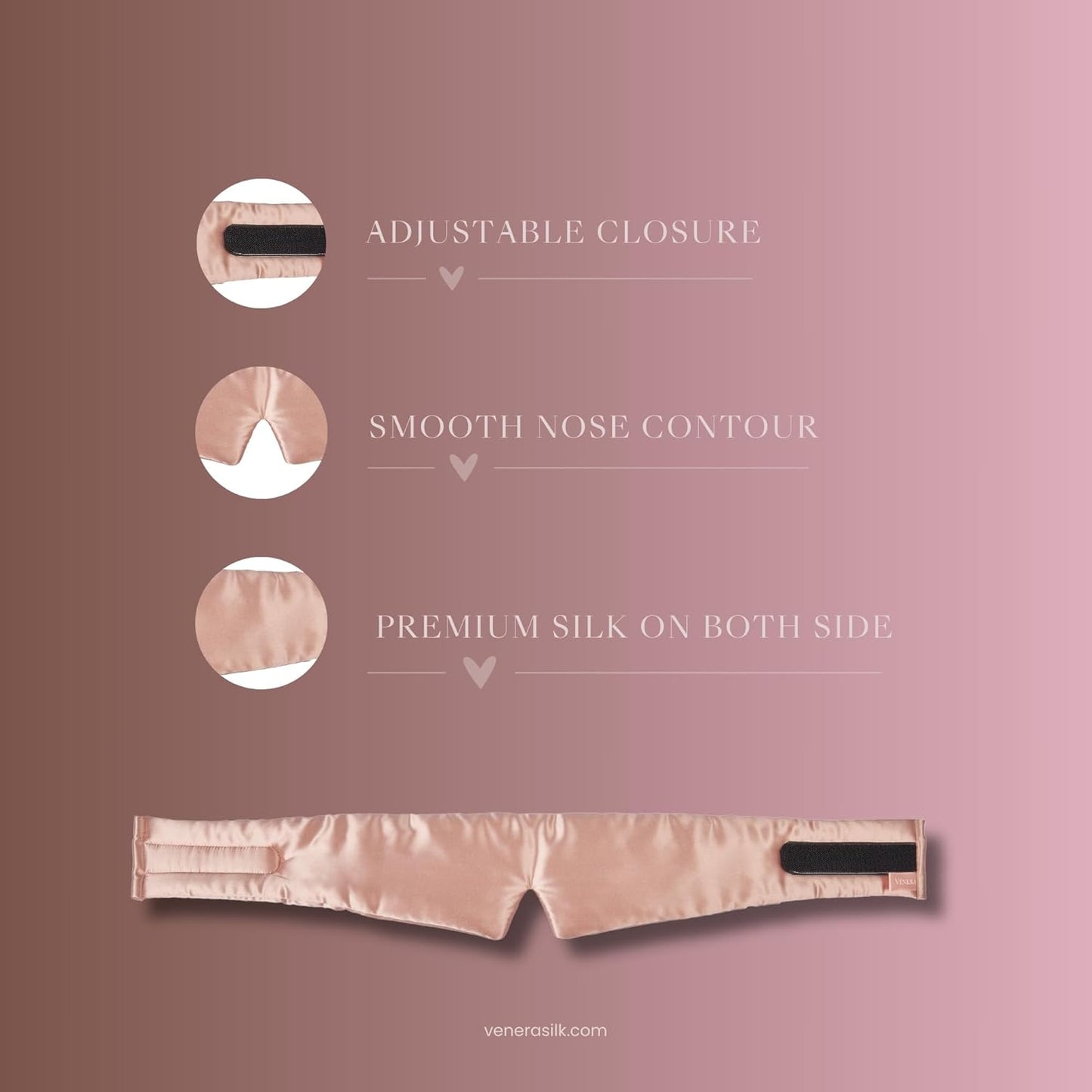 Silk Eye Mask - 100% Pure Mulberry 22 Momme Silk Sleep Mask, Adjustable Sleep Mask for Women and Men (Adjustable, Cloud Burgundy)