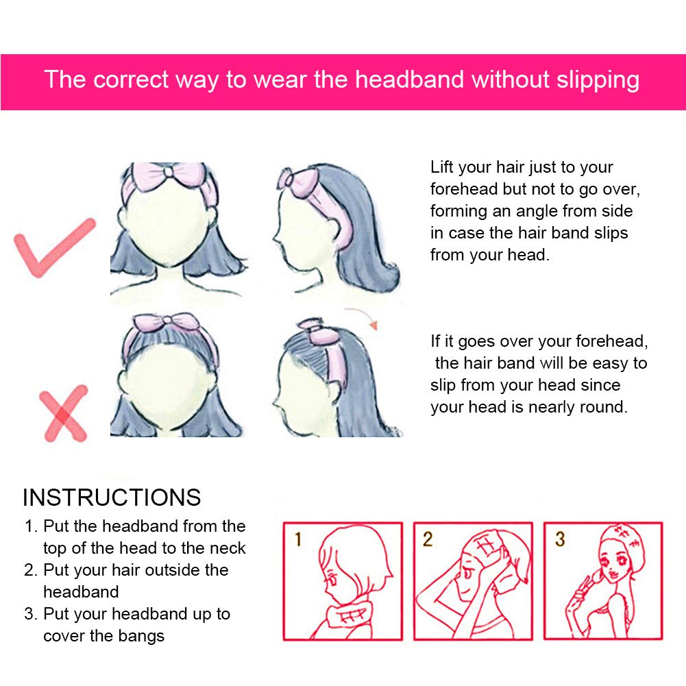 6 Pcs Spa Headband and Wristbands,Coral Fleece Makeup Cosmetic Headband for Washing Face, Bow Headbands for Shower Terry Cloth Headbands for Women Facial Hair Band