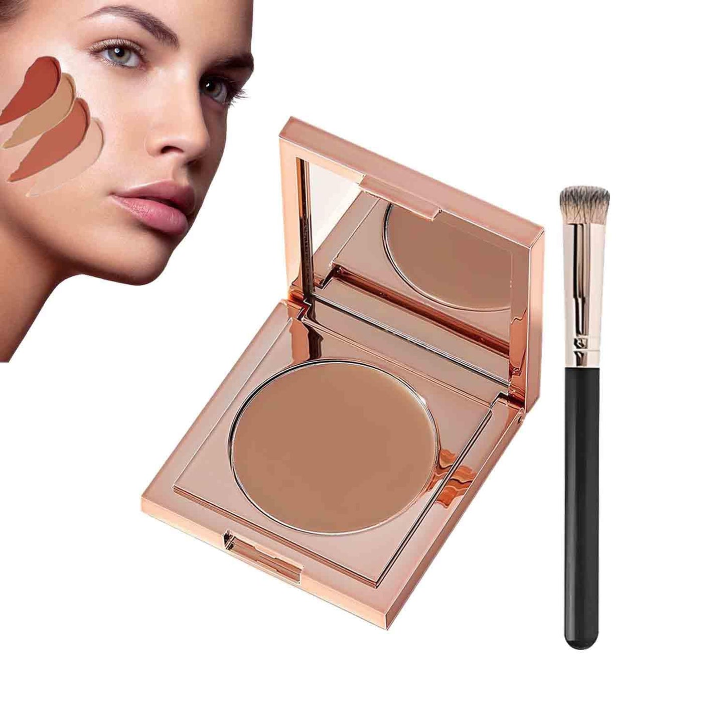 Viralvera Colored Clay Undereye Corrector, Colored CC Undereye Corrector, Eye Concealer Color, Clay Neutralizing Makeup Under Eye Hydrating Concealer with Brush