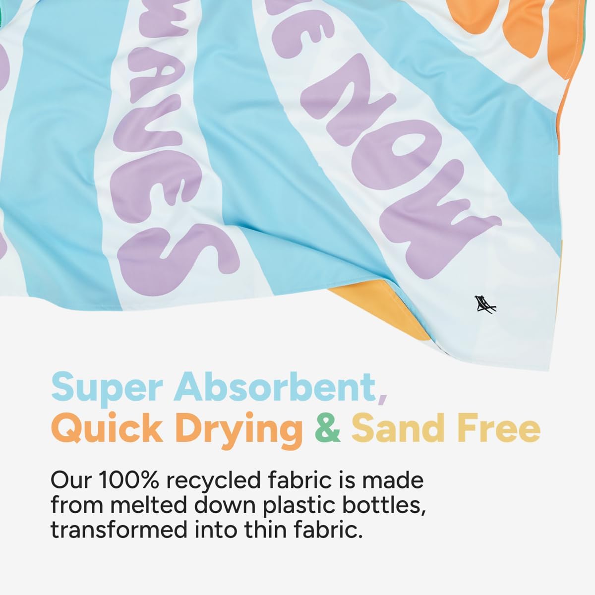 Dock & Bay Beach Towel - Quick Dry, Sand Free - Compact, Lightweight - 100% Recycled - Includes Bag - Vitamin Sea - Extra Large (200x90cm, 78x35)