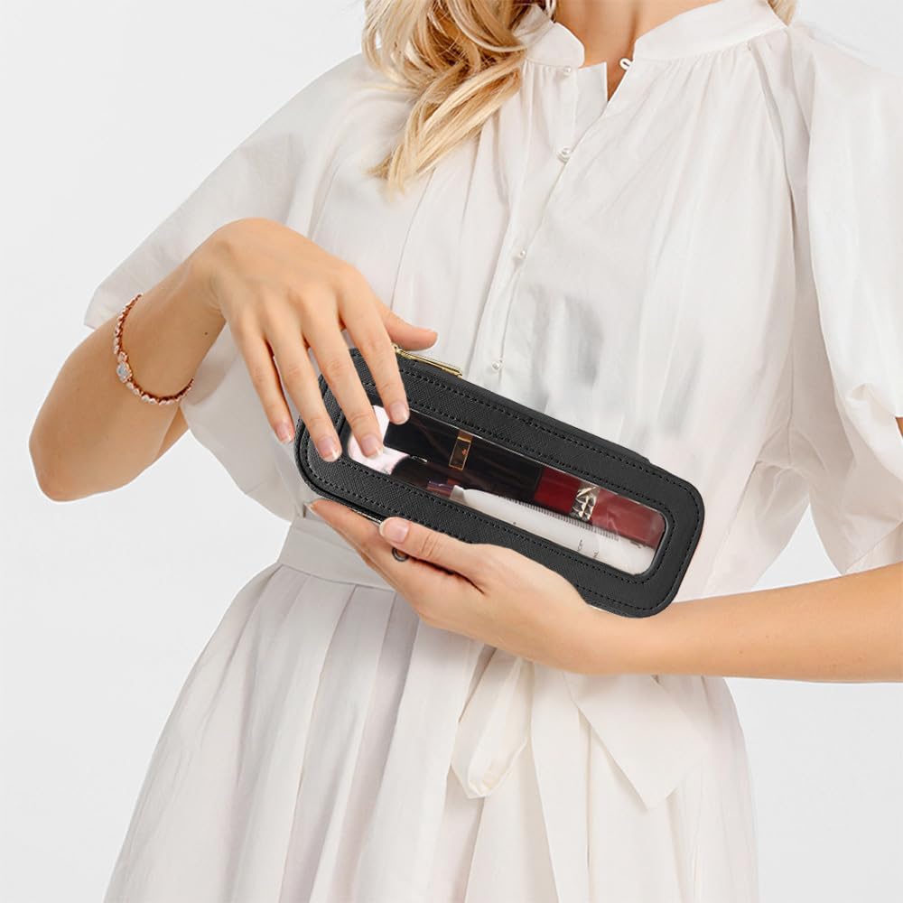 Travel Clear Makeup Bag Set, TSA Approved Cosmetic Bag Case with Zipper Portable Makeup Pouch Toiletry Bag Women Traveling Cosmetic Organizer Storage Bag Car Organizer Car Essentials for Women