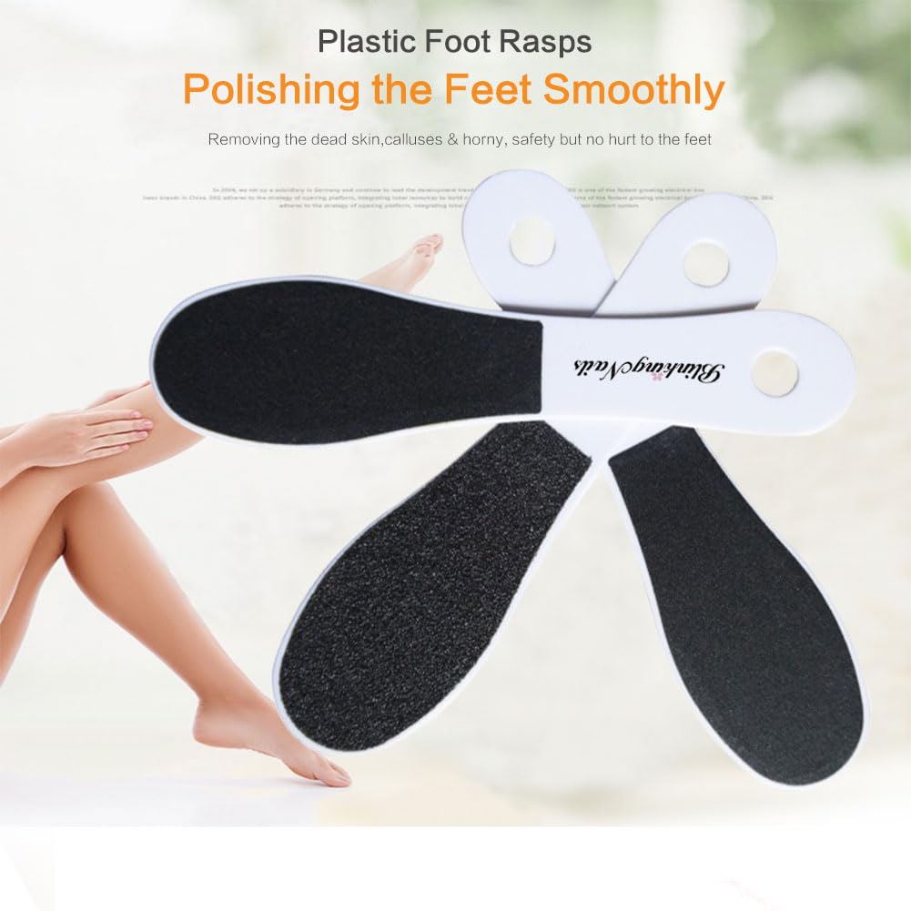 Foot File, Foot Callus Remover Professional Sandpaper Pedicure Tools Double Sided Foot Rasp File Depilation with Plastic Handle, Foot File for Dead Skin for Foot(5pcs/Pack)