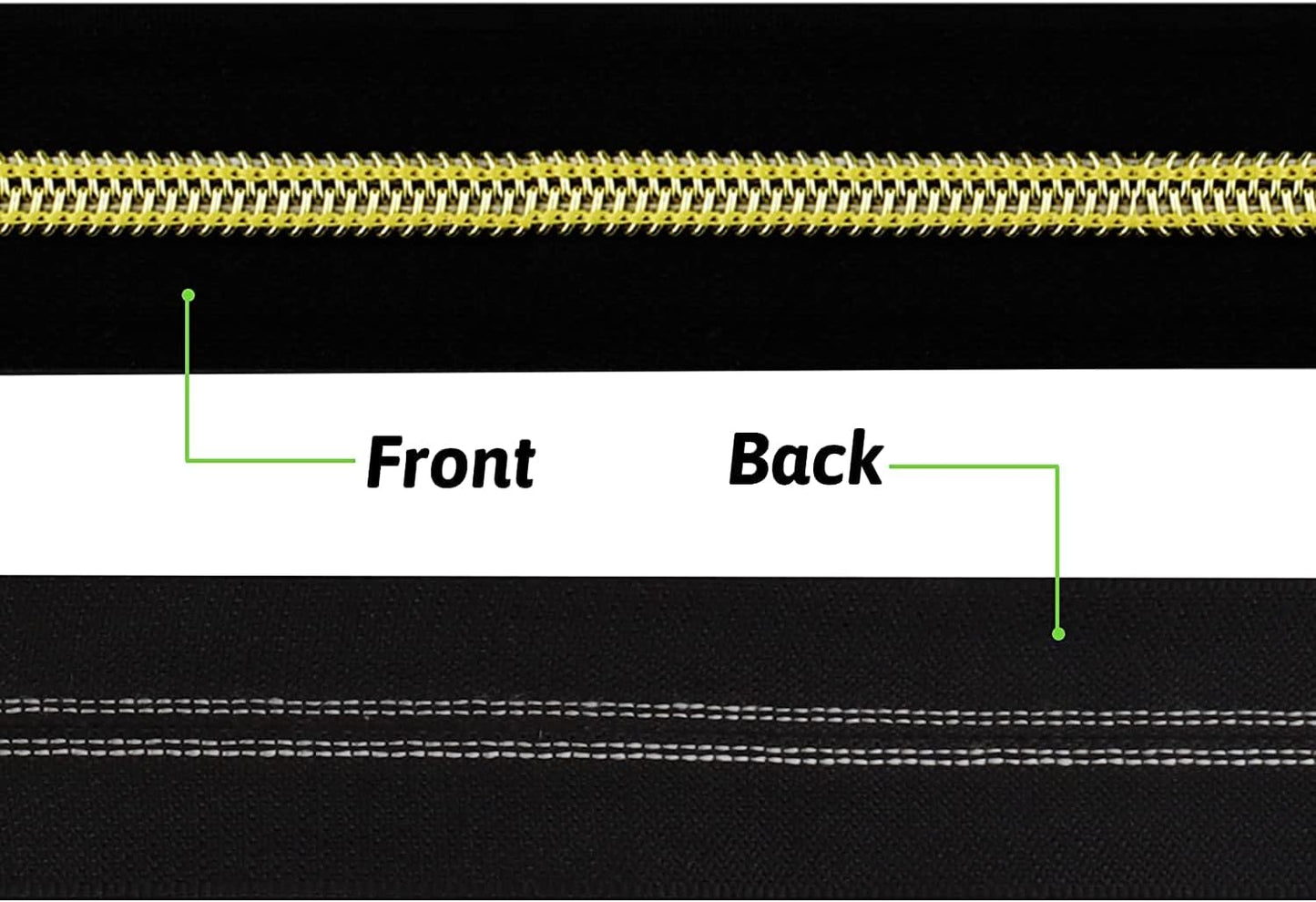 DOITEM 16.5 Yards 3-Piece Assorted Nylon Coil Zippers with 30 Sliders for DIY Tailoring and Crafts, Black