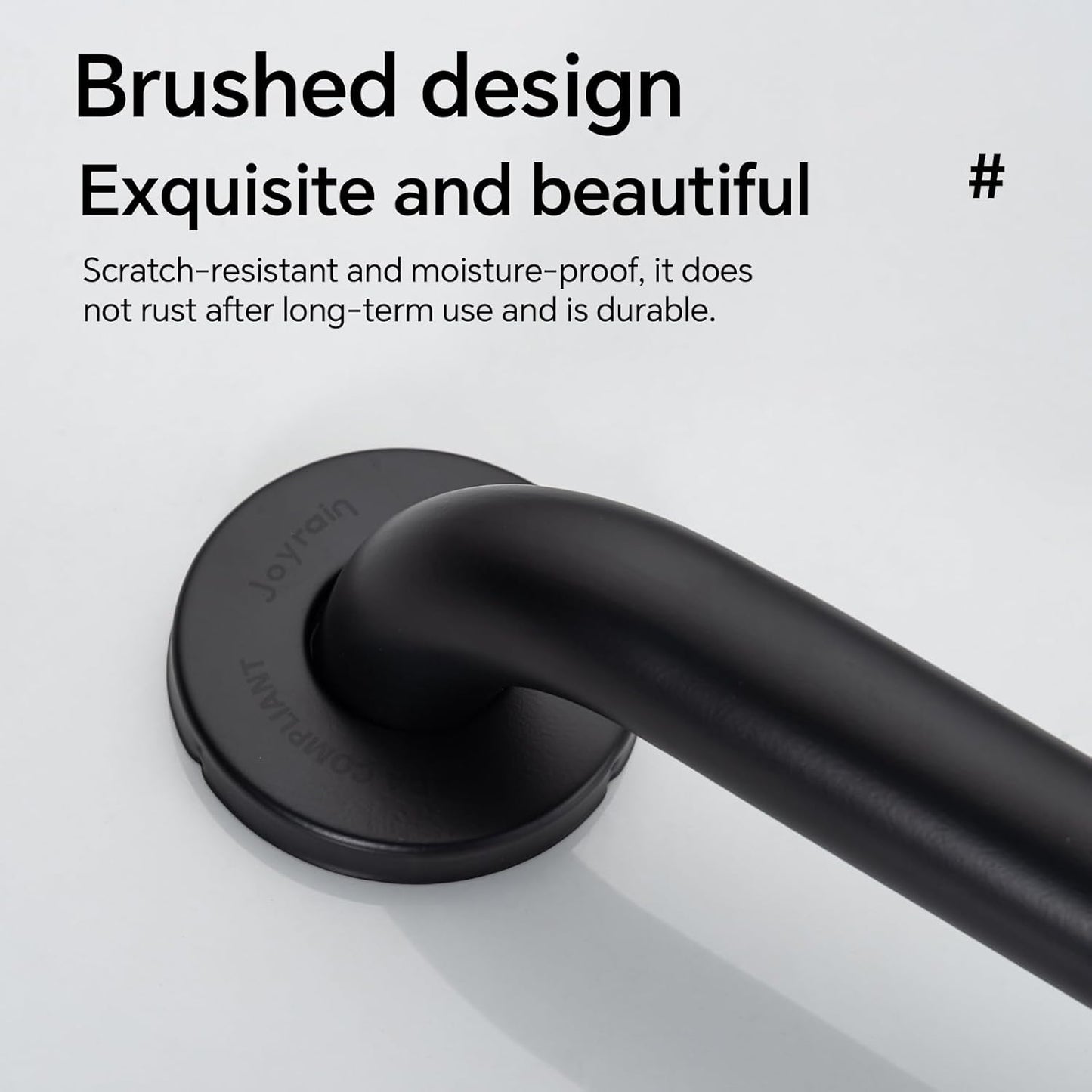 Joyrain 16-inch Bathroom Safety Grab Bar - 500lb Weight Capacity ADA Certified Anti-Slip Handle for Shower/Tub/Toilet, Elderly & Disabled Assist (Matte Black, 16 inch)