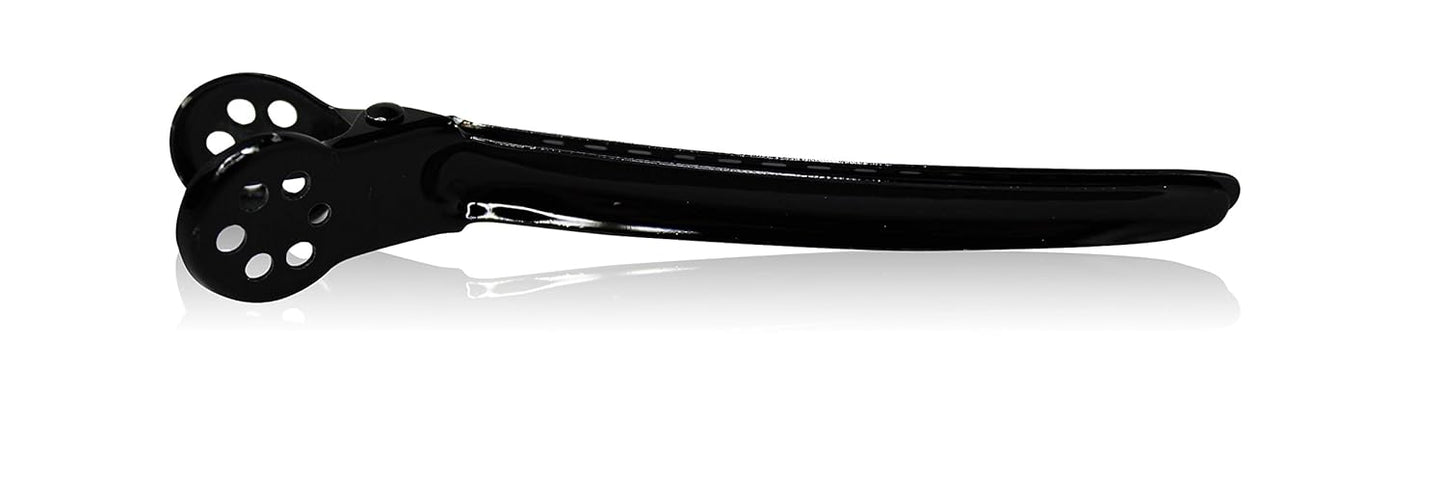 Framar Black Tight Tension Clips For Hair - Set of 4 Professional Hair Clips – Metal Hair Clips for Styling, Stylist Supplies, Hairclips, Hairstylist Essentials - Extra Tight & Durable