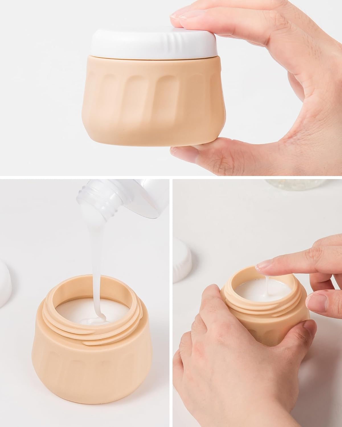 Travel Bottles for Toiletries 8 Pack, Travel Size Toiletries, Tsa Approved Travel Size Containers 3oz, with Travel Essentials Clear Bag, Leak Proof Silicone Squeezable Creams Jars