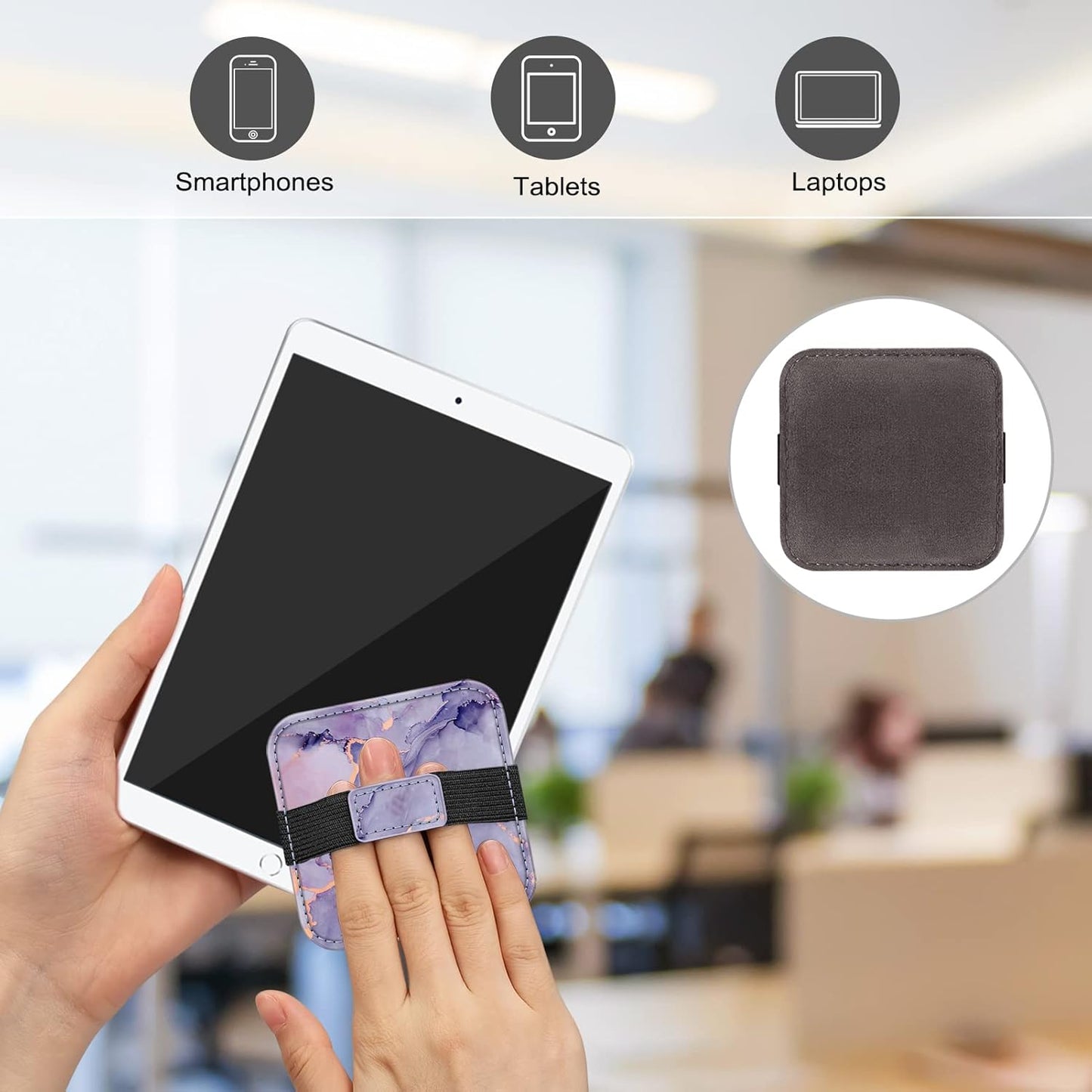 Fintie Screen Cleaning Pad, [4 Pack] Soft Cloth Wipes Screen Cleaner with Elastic Strap for iPad, iPhone, MacBook, Tablets, Laptop (Marble)