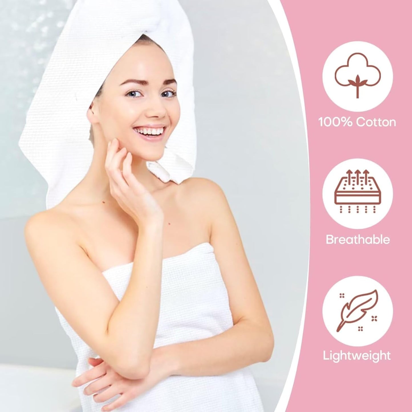 Compressed Bath Towel 5 Pcs 55" x 27.5" Travel Size Mini Disposable Coin Towel Washable & Reuseable Camping Wipe & Cleansing (Pink)