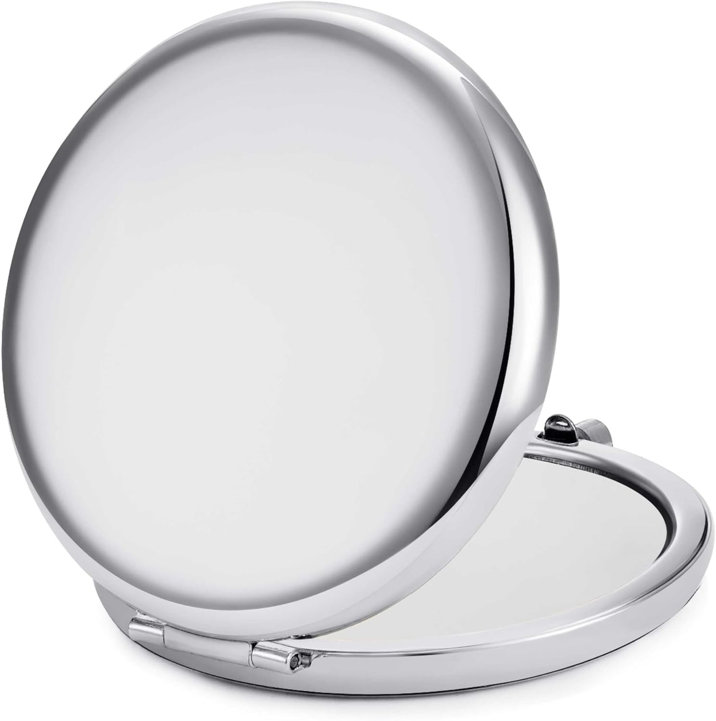 Compact Mirror, Pocket Travel Makeup Mirror for Purse, Metal Round Shell, 2-Sided 1X/2X Magnifying, Portable, Folding, Handheld, Silver, 12 Pack