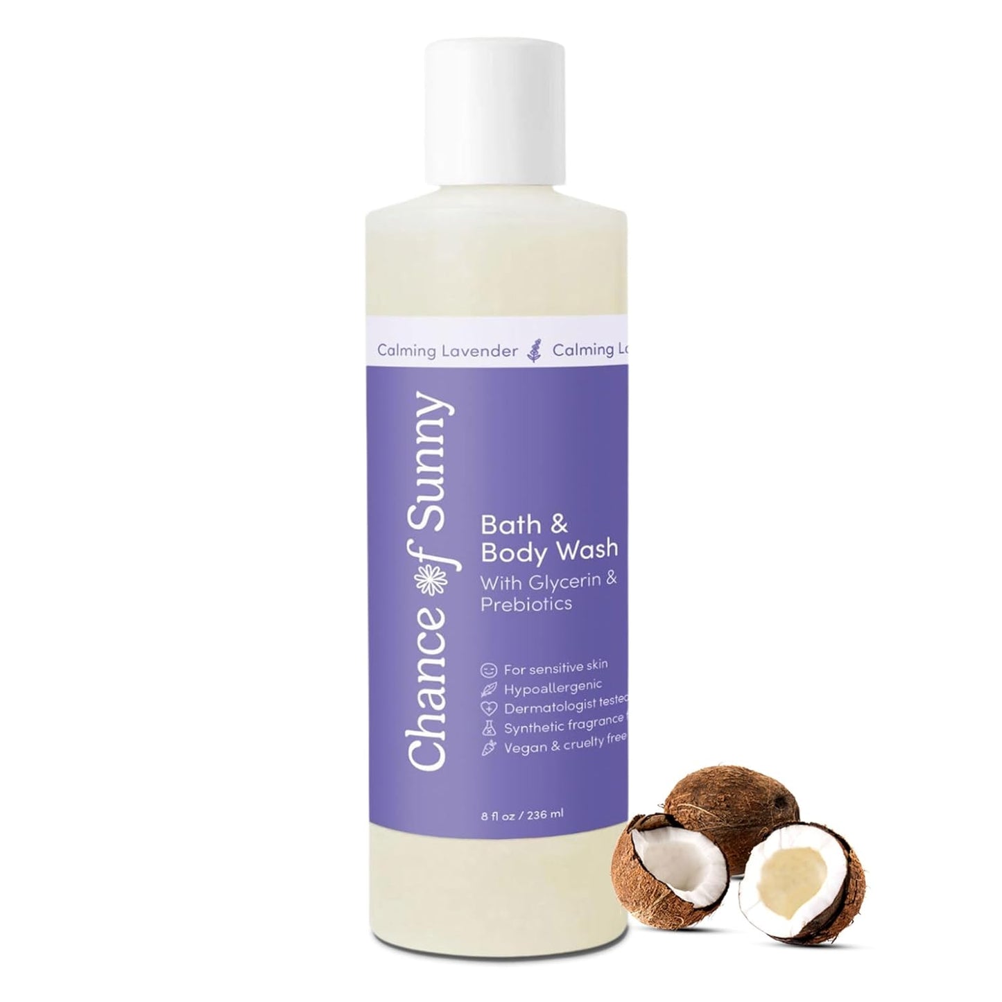 Sensitive Skin Bath & Body Wash – Sleepytime Lavender, Hypoallergenic & Dermatologist-Tested - Gentle, pH-Balanced Cleanser for Dry & Delicate Skin - Family-Friendly & Vegan (8 oz)