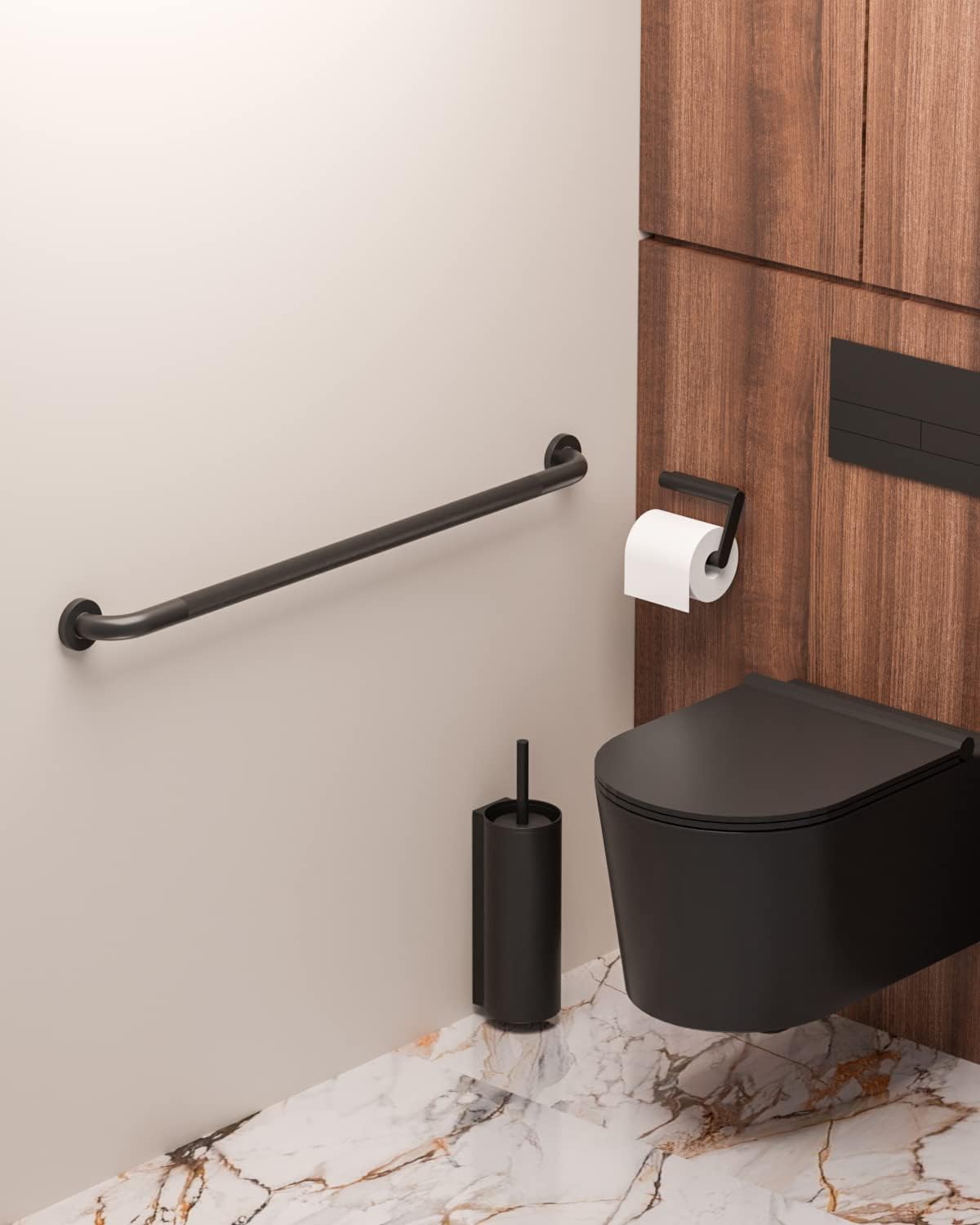 2 Pack 36 Inch Anti Slip Shower Grab Bar Oil Rubbed Black 1.25" Diameter,Munzong Bathroom Grab Bar, Knurled Bathroom Balance Bar,Safety Hand Rail Support Handicap Elderly Senior Assist Bath Handle