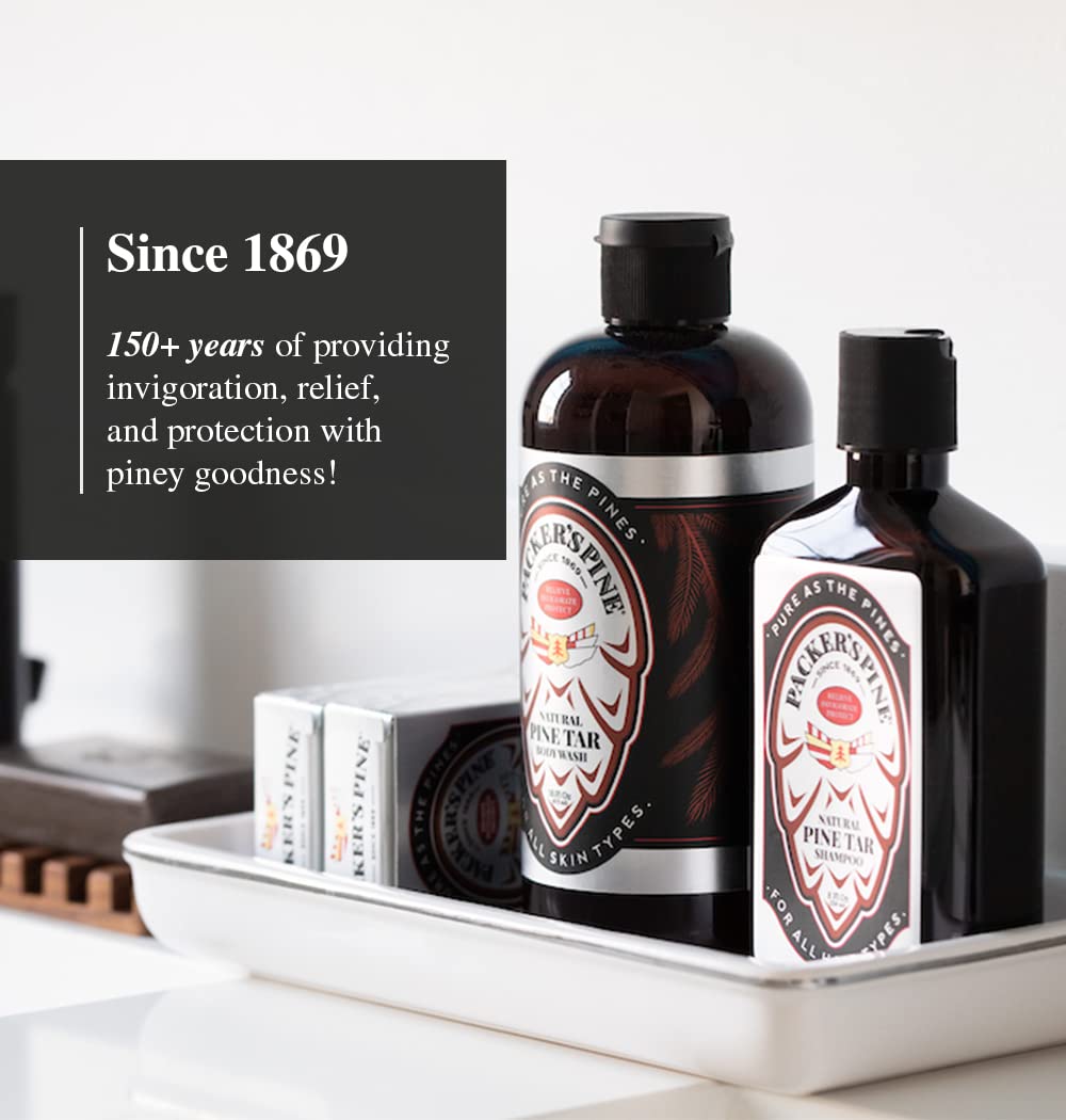 Packer's Pine Tar Soap | The Original Mens Body Soap Made With Natural Pine Tar and Pine Oils | All Natural Mens | Paraben, Sulfate, and Creosote Free - Regular, 3.2 Ounce (Pack of 6)