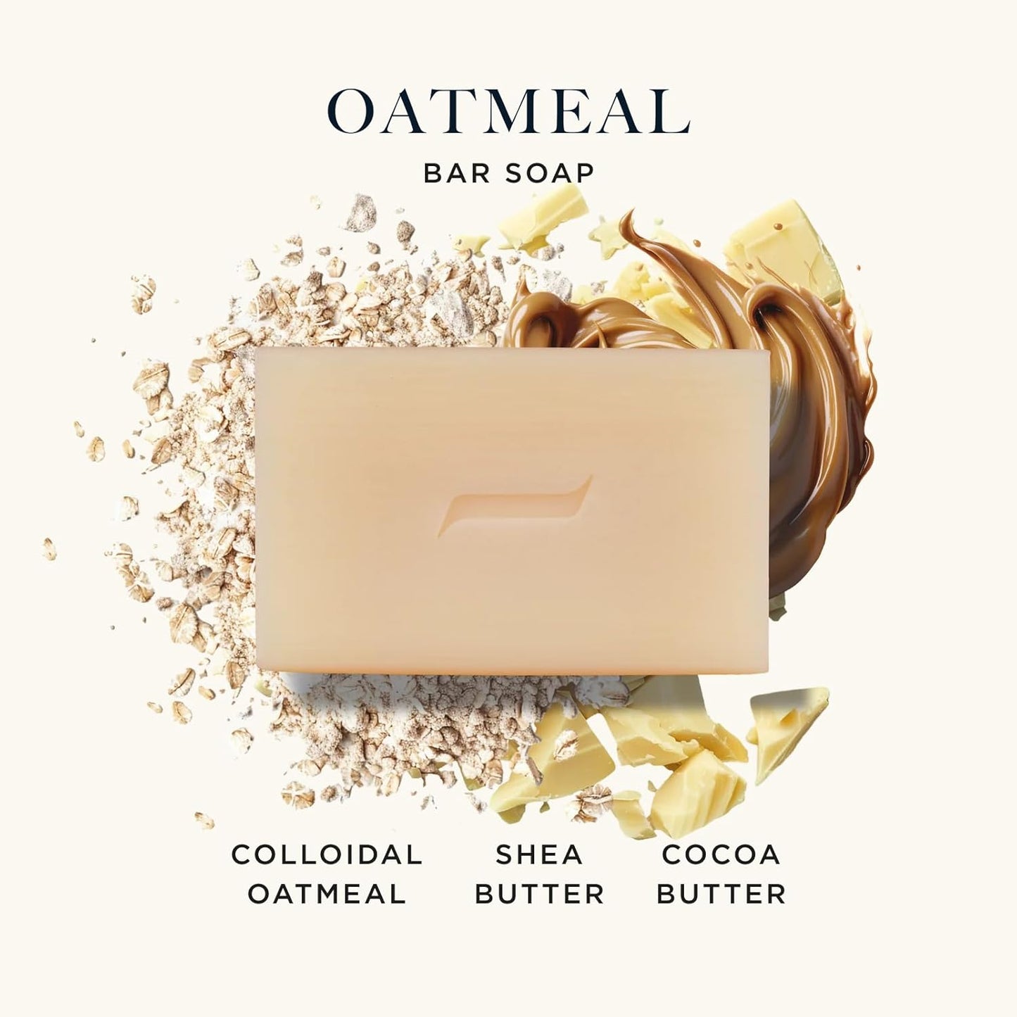 Caswell-Massey Oatmeal Castile Bar Soap for Men & Women, Unscented & Moisturizing Natural Soap Bar for All Skin Types, Made with Essential Oils & Plant-Based Formula for Face & Body, 6.4 oz