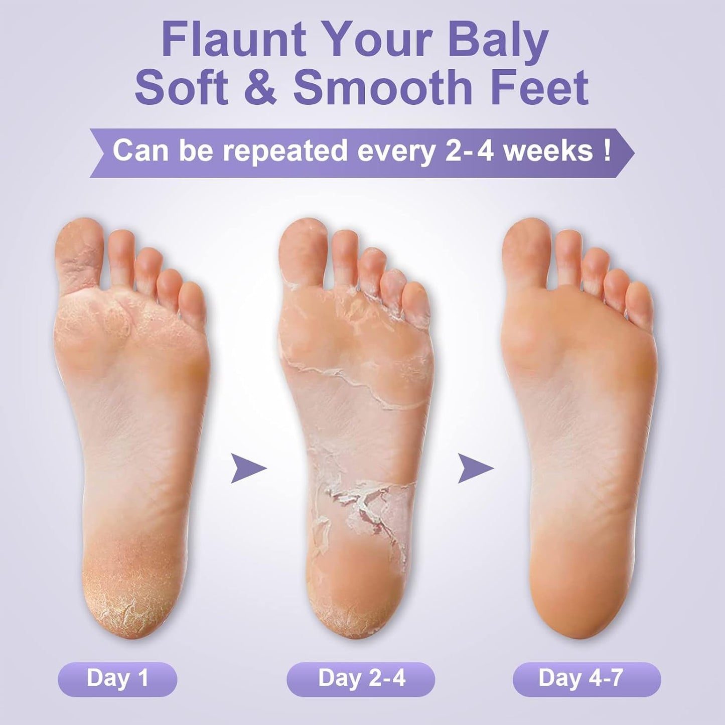 Foot Mask for Dry Cracked Feet, 3 Pairs Feet Peeling Mask, Foot Masks That Remove dead Skin, Callus Remover, Dry, Cracked Skin, Intensely Moisturizes Repairs, Spa Experience, Natural Exfoliator