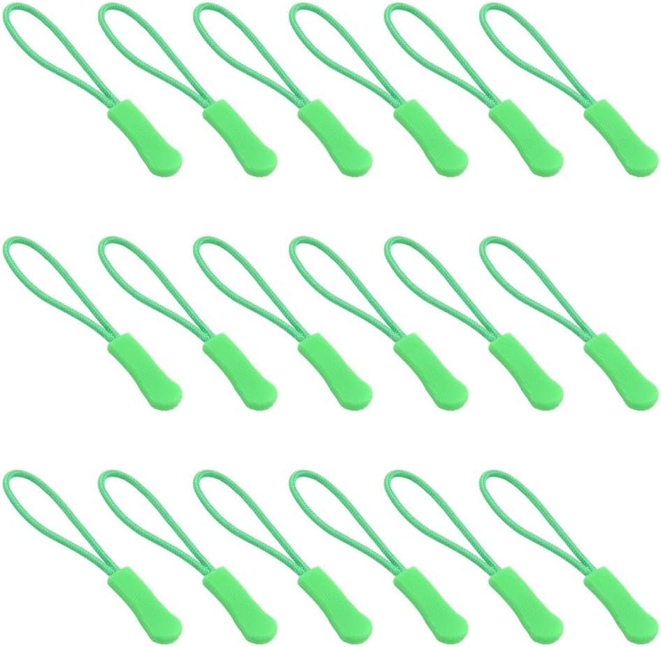 Ruidee 50 Pieces Zipper Pulls Zipper Tabs Zipper Pull Cord Extender Replacement Zipper Pulls for Backpacks, Jackets, Luggage, Purses, Handbags（Light Green）