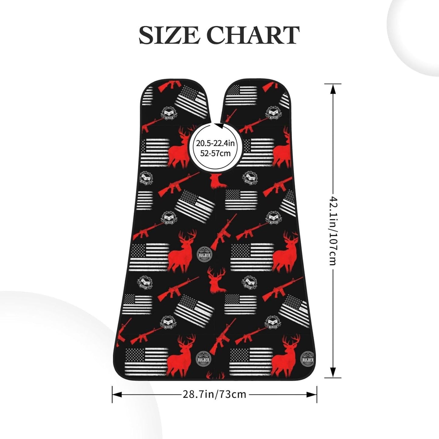 Beard Trimming Catcher Apron, Waterproof Non-Stick Grooming Bib for Shaving, Ideal for Men Dad Father’s Day, Thin Red Line American Hunting Deer Flag Shave Bib