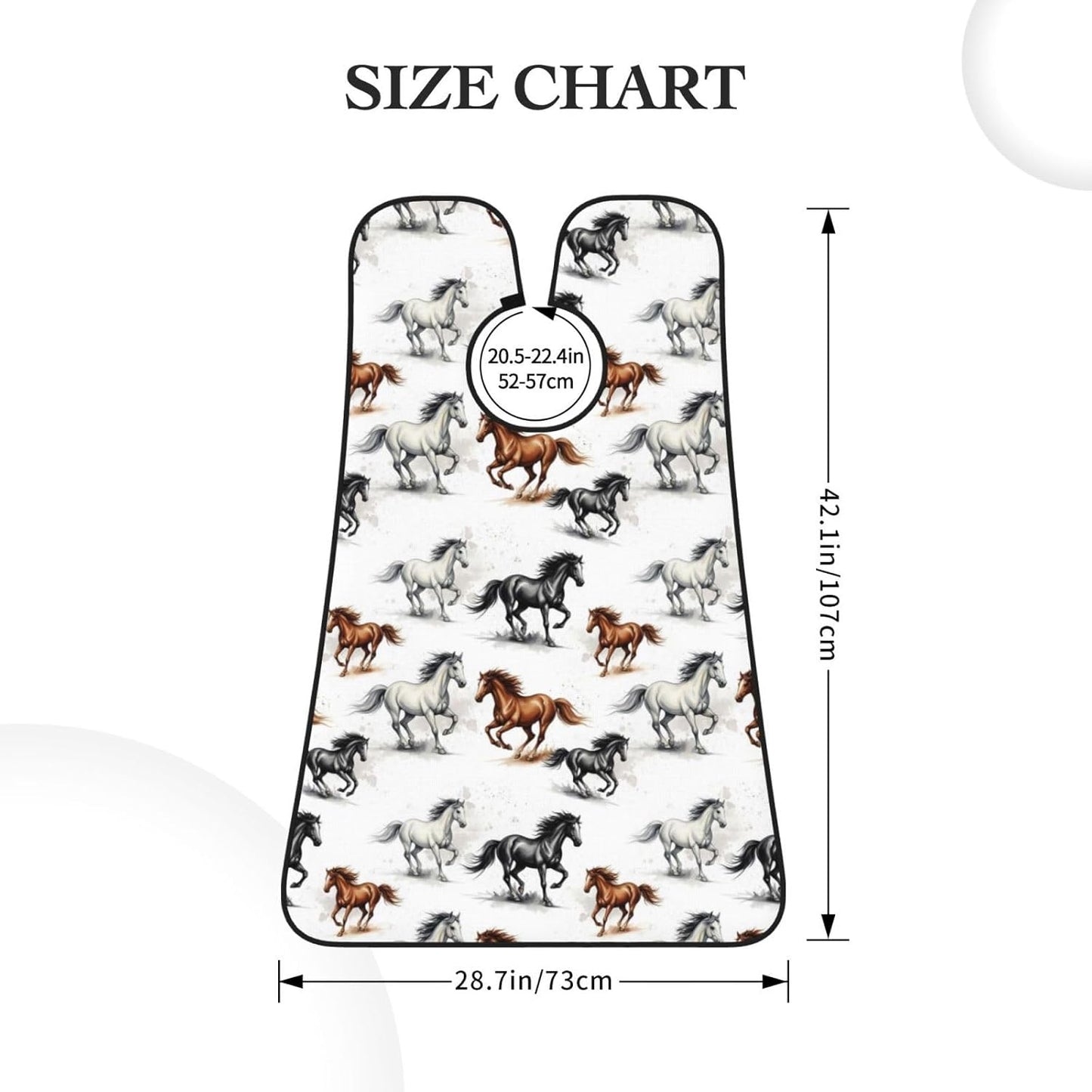 Beard Grooming Cape, Waterproof Hair Catcher for Shaving Trimming, Non-Stick Bib Apron Gifts for Dad Men, Watercolor Wild Horses Shave Bib