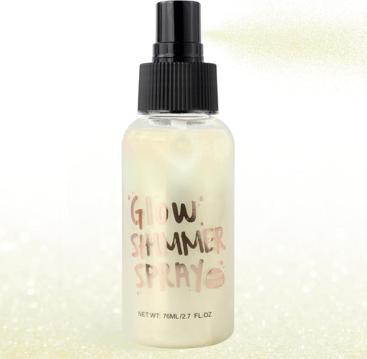 Glitter Spray for Hair and Body, Glitter Body Spray, Quick-Drying Waterproofing Body Shimmer Suitable for Festival Rave (Light Green, 2.6 fl oz)