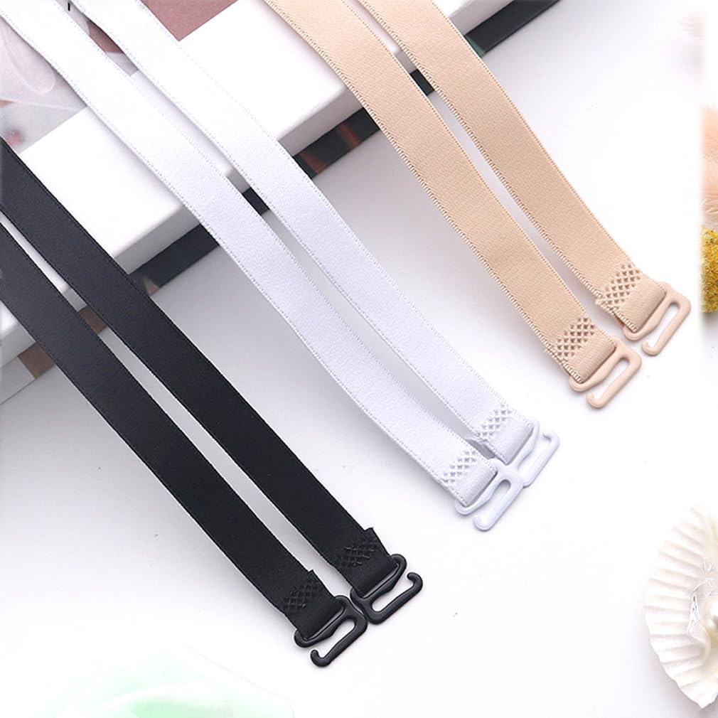 3 Pairs Bra Straps Replacement Elastic Adjustable Removable Shoulder Straps Multi-size