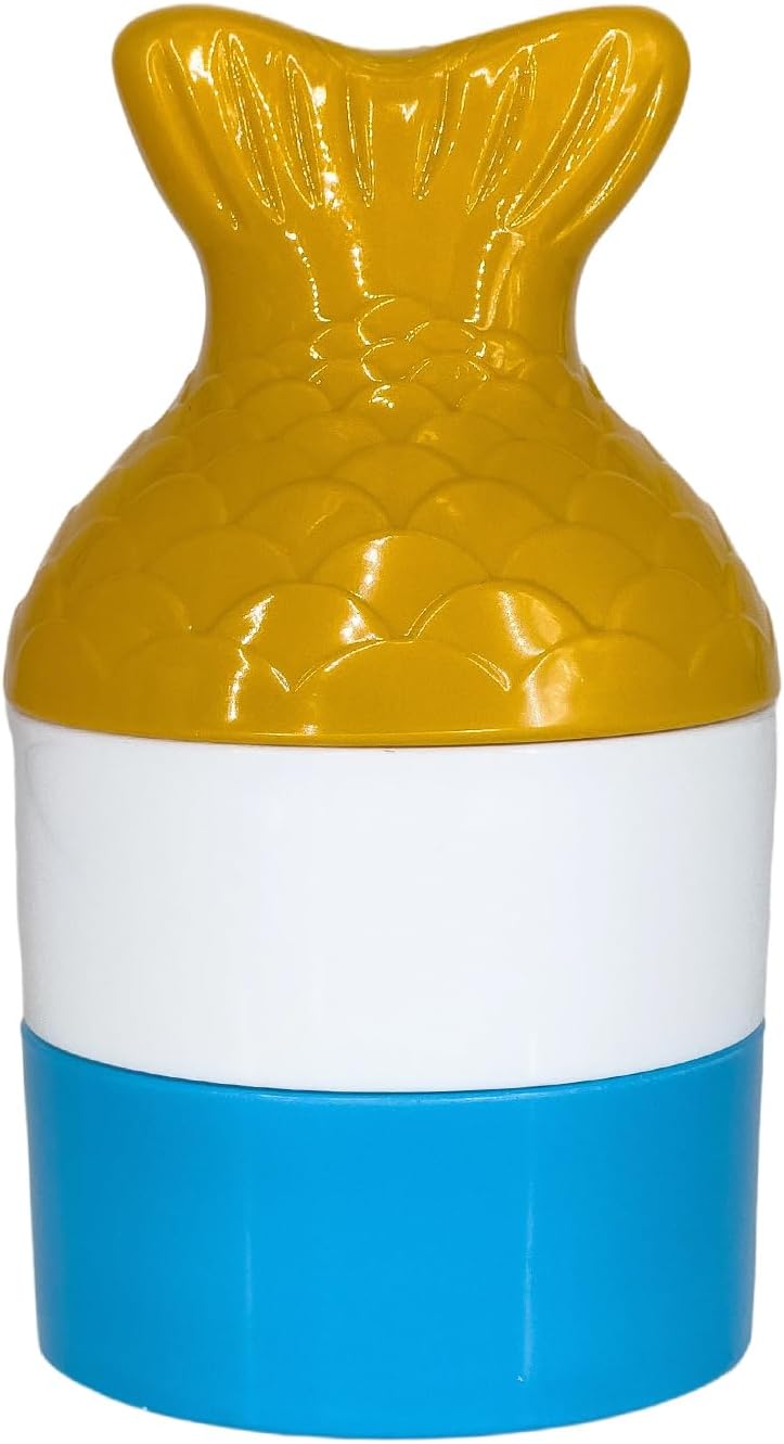 Sunscreen Applicator, Blue Fish Refillable Roll on Sponge Sunscreen Holds 2.5fl oz For Kids Women Men Outdoor Mess Free Portable Travel