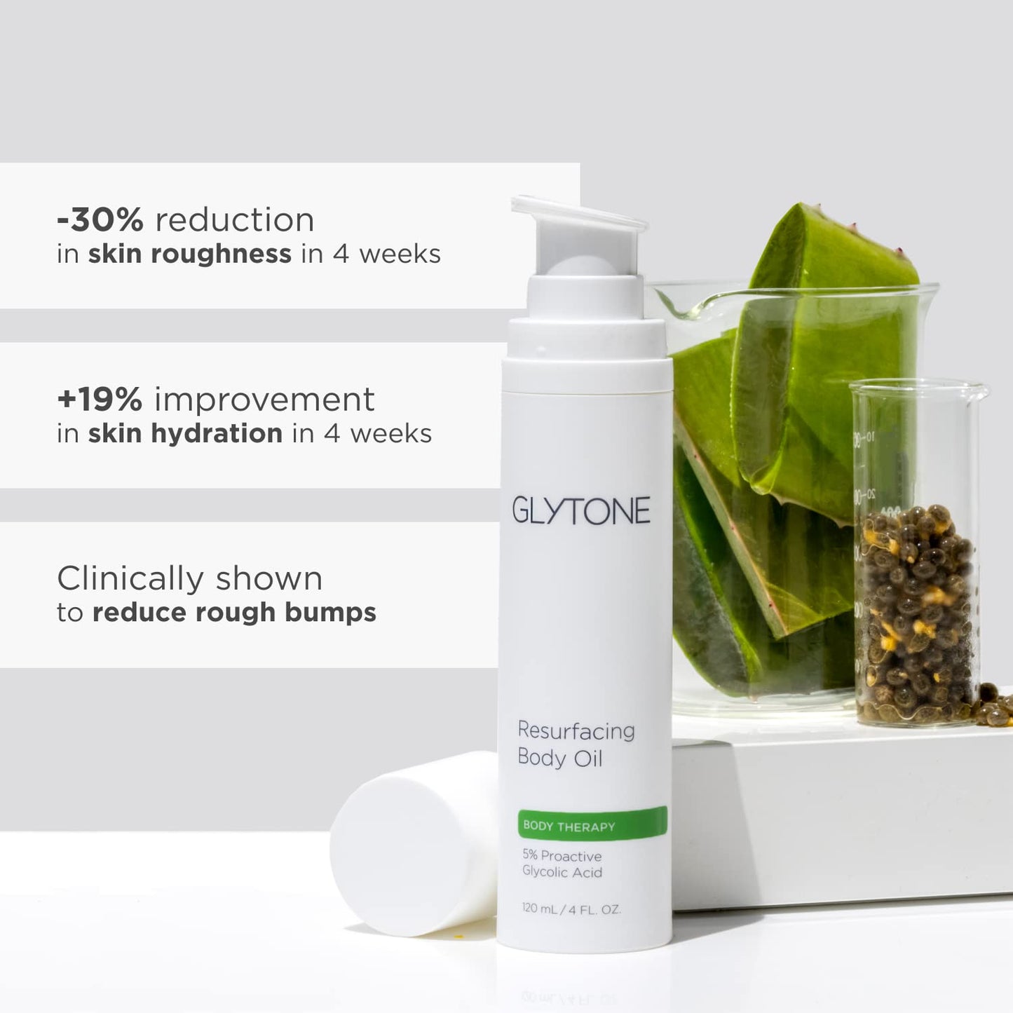 Glytone Resurfacing Body Oil– Nourishing & moisturizing anti aging Body Oil for dry Skin & Keratosis Pilaris –5% Proactive Glycolic Acid After Shower oil for Body–Unscented, Non Toxic 4 Fl oz