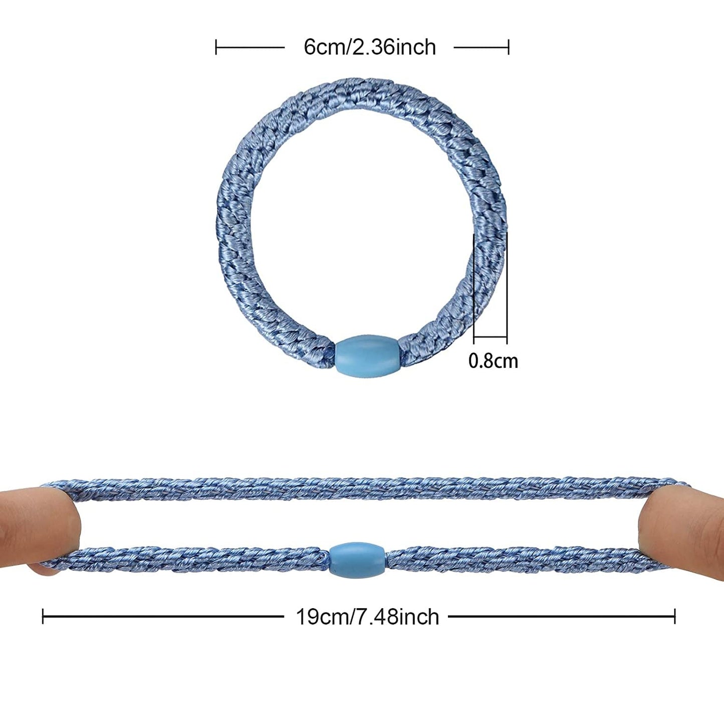 Funtopia High Elastic Hair Bands - 30 Pcs No Crease Soft Ponytail Holders & Sports Hair Ties for Thick Hair