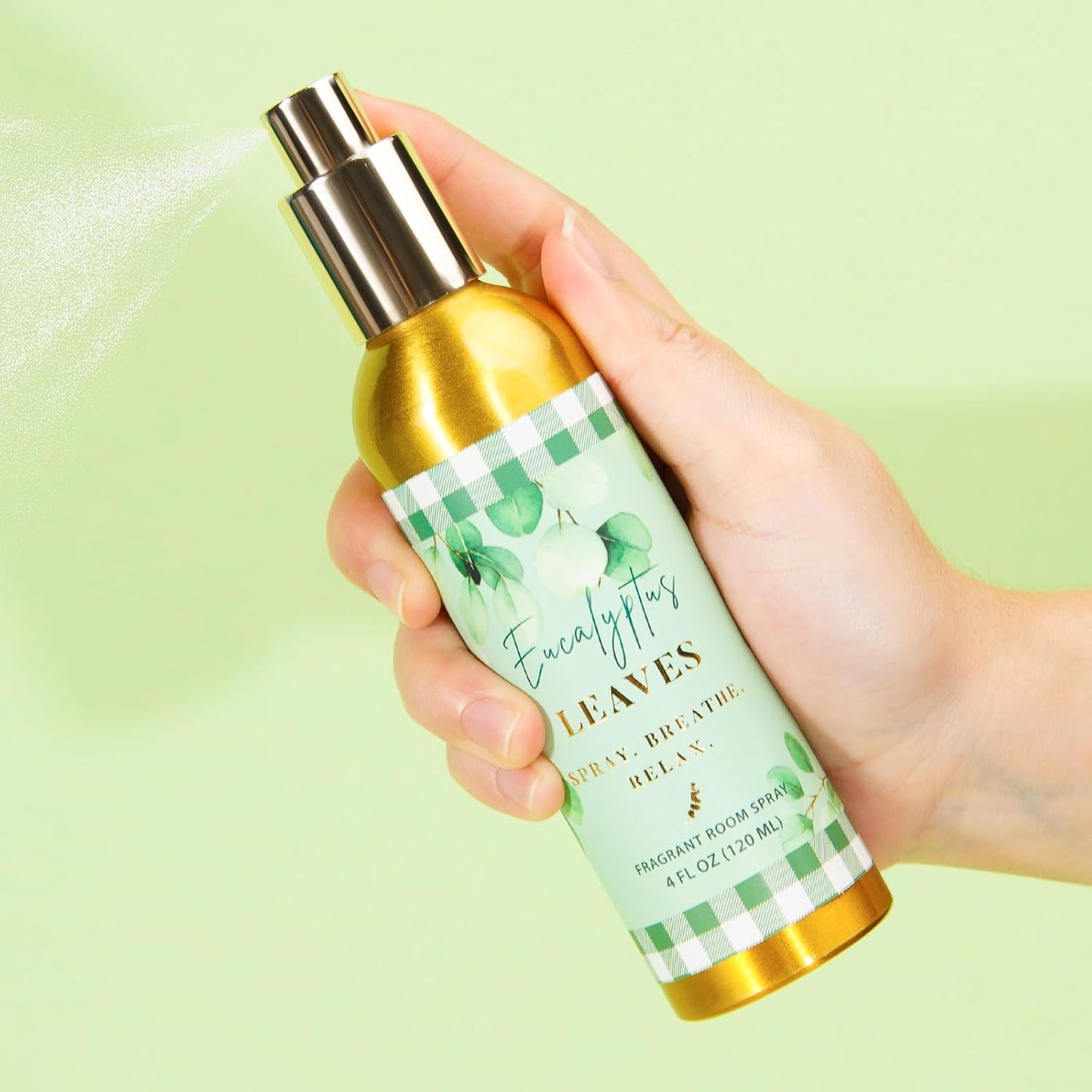 Room Spray, Eucalyptus Leaves, 4 fl oz, Air Freshener for Home, Long-Lasting Odor Eliminator for Bathroom and Office